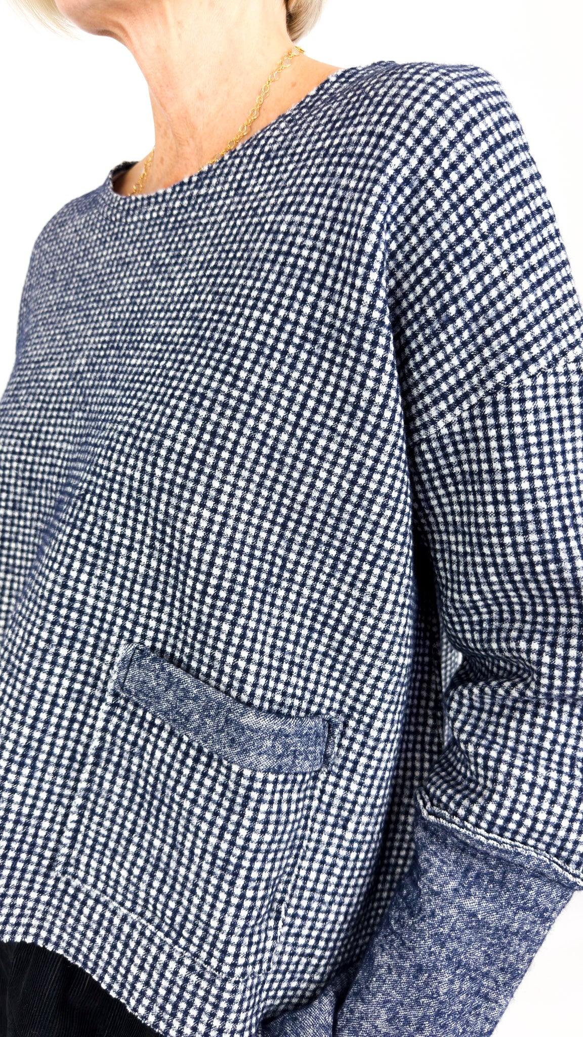 Barbara Lang VICI XXIV Blouse Navy Gingham