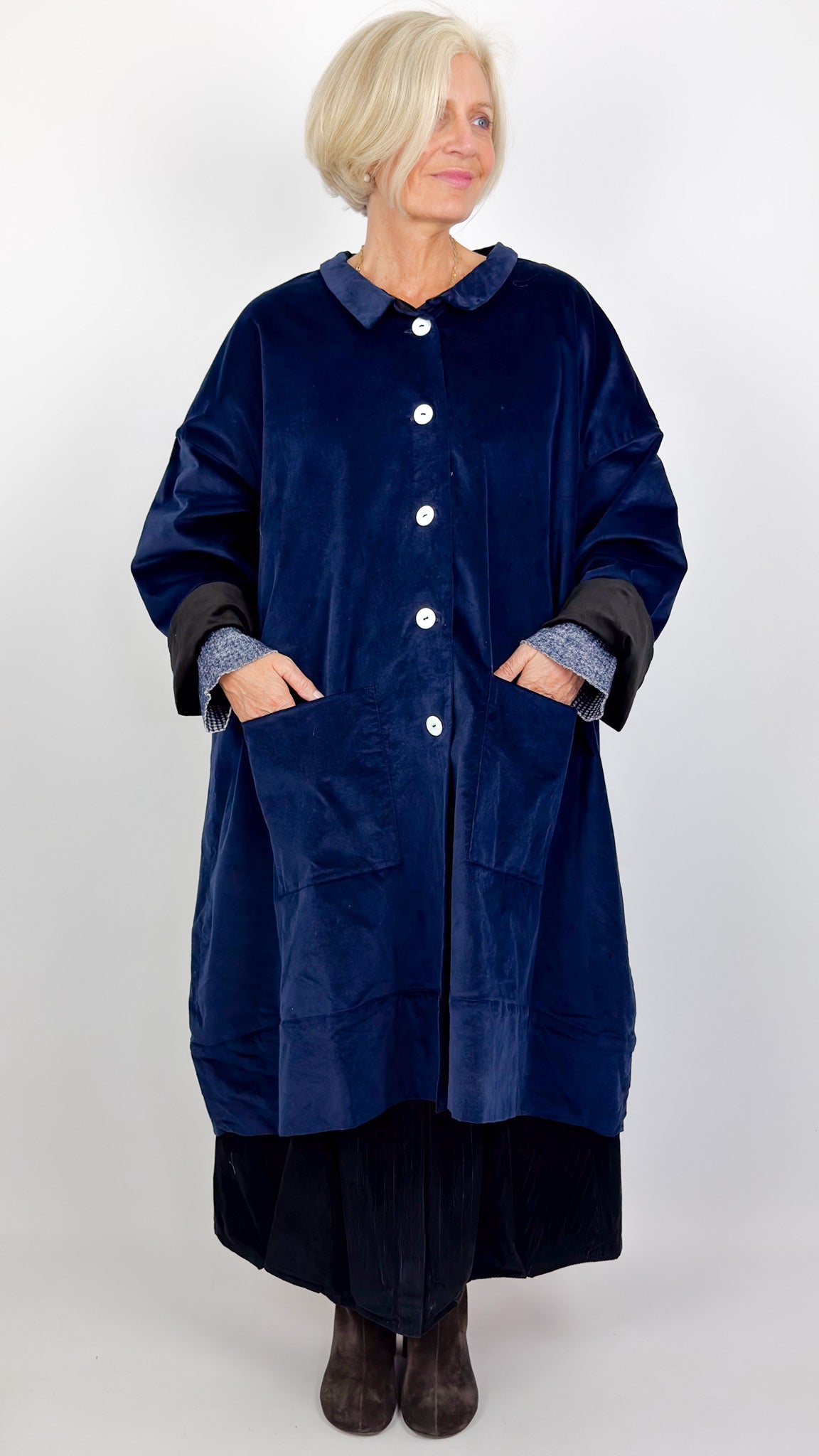 Barbara Lang CARL XII Coat Navy/Black