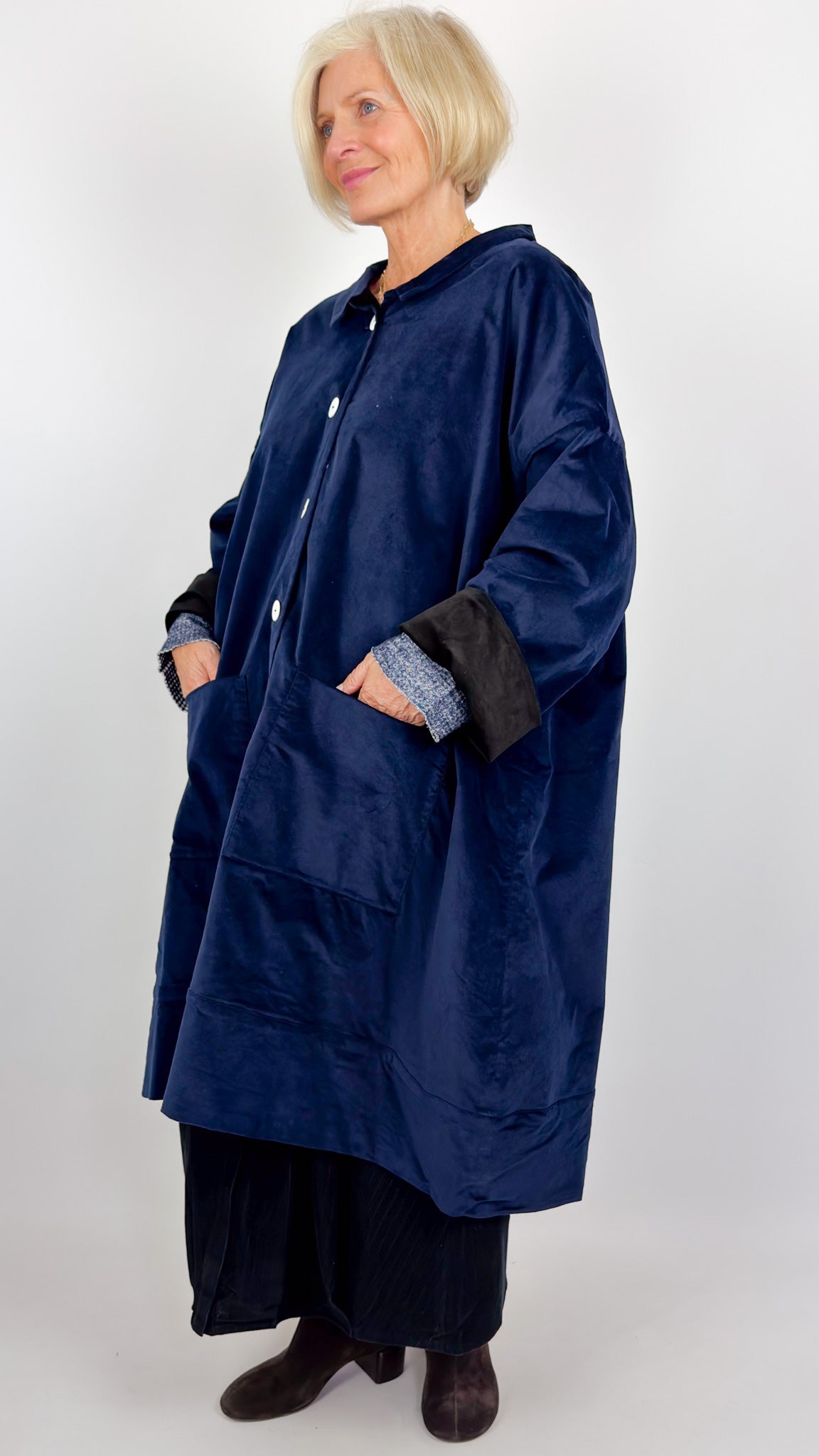 Barbara Lang CARL XII Coat Navy/Black