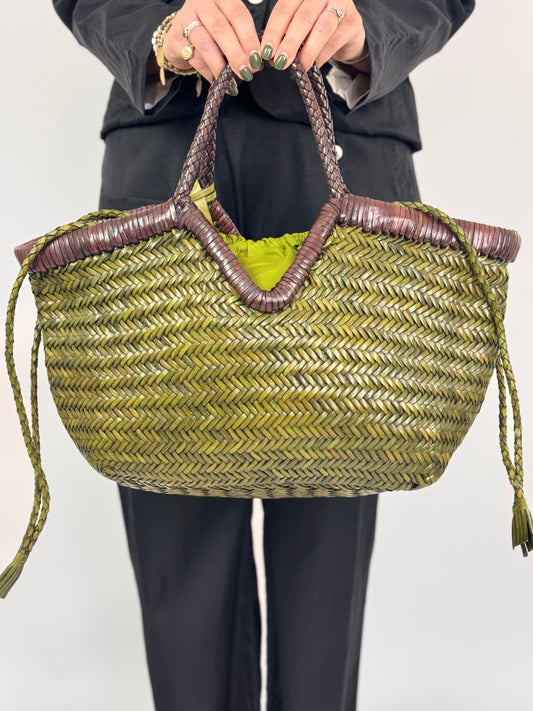 Vipera Crudelia Frame Bag Olive/Chocolate