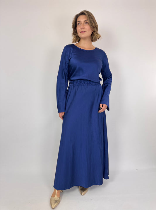 Sula Bias Cut Dress Twilight Blue