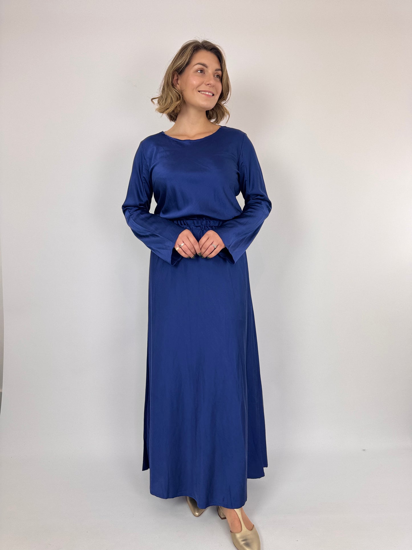 Sula Bias Cut Dress Twilight Blue