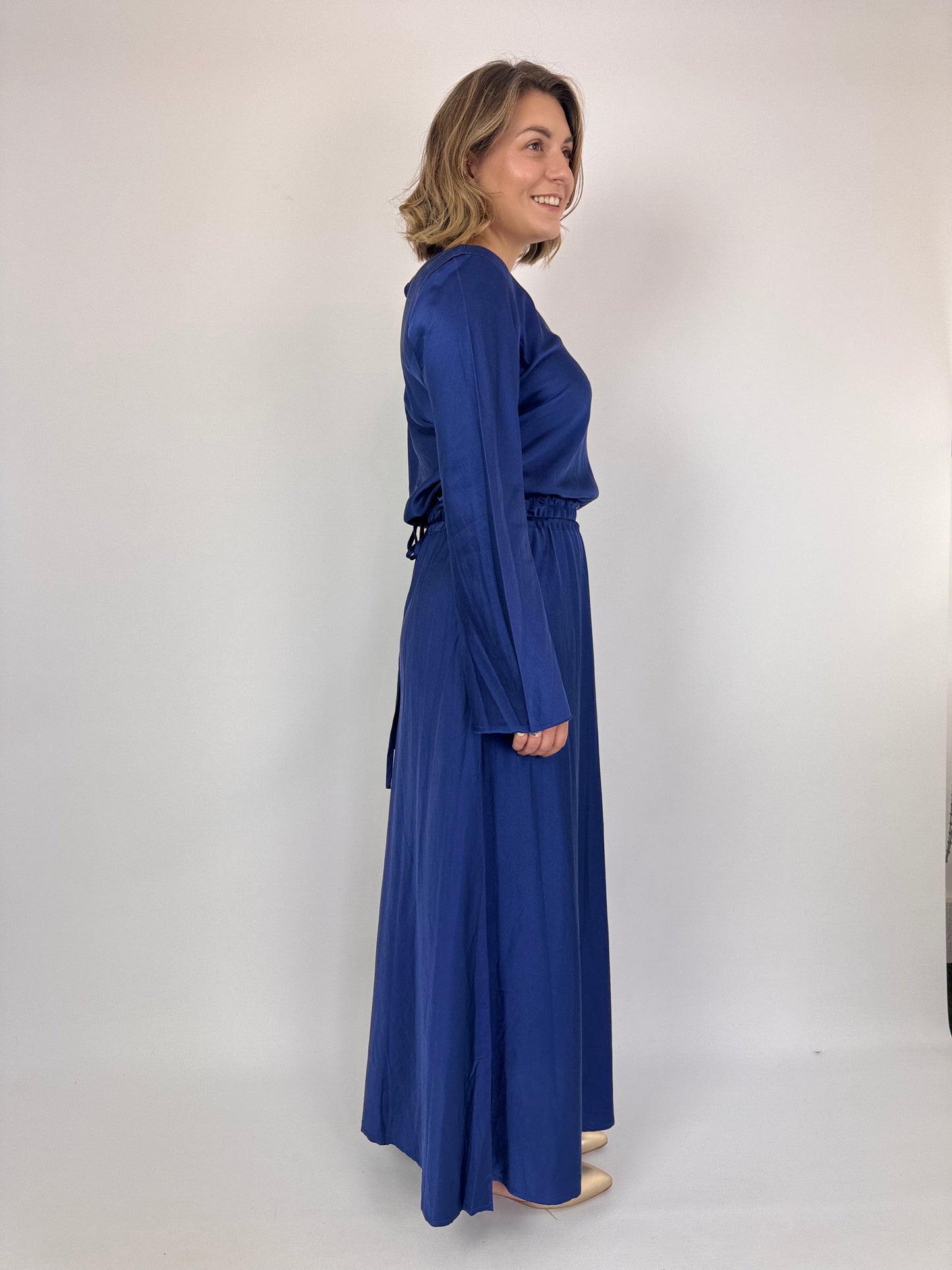 Sula Bias Cut Dress Twilight Blue