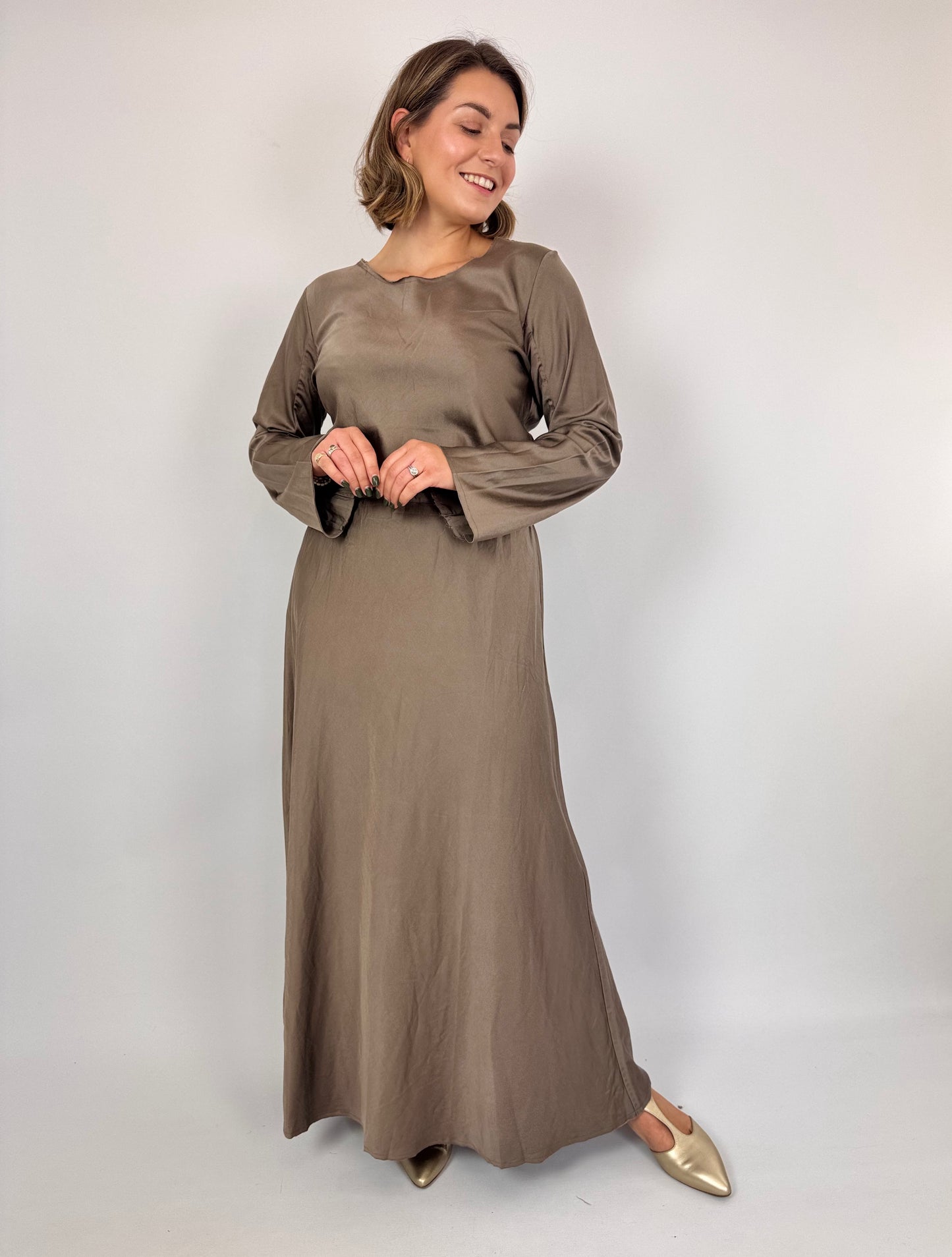 Sula Bias Cut Dress Fossil