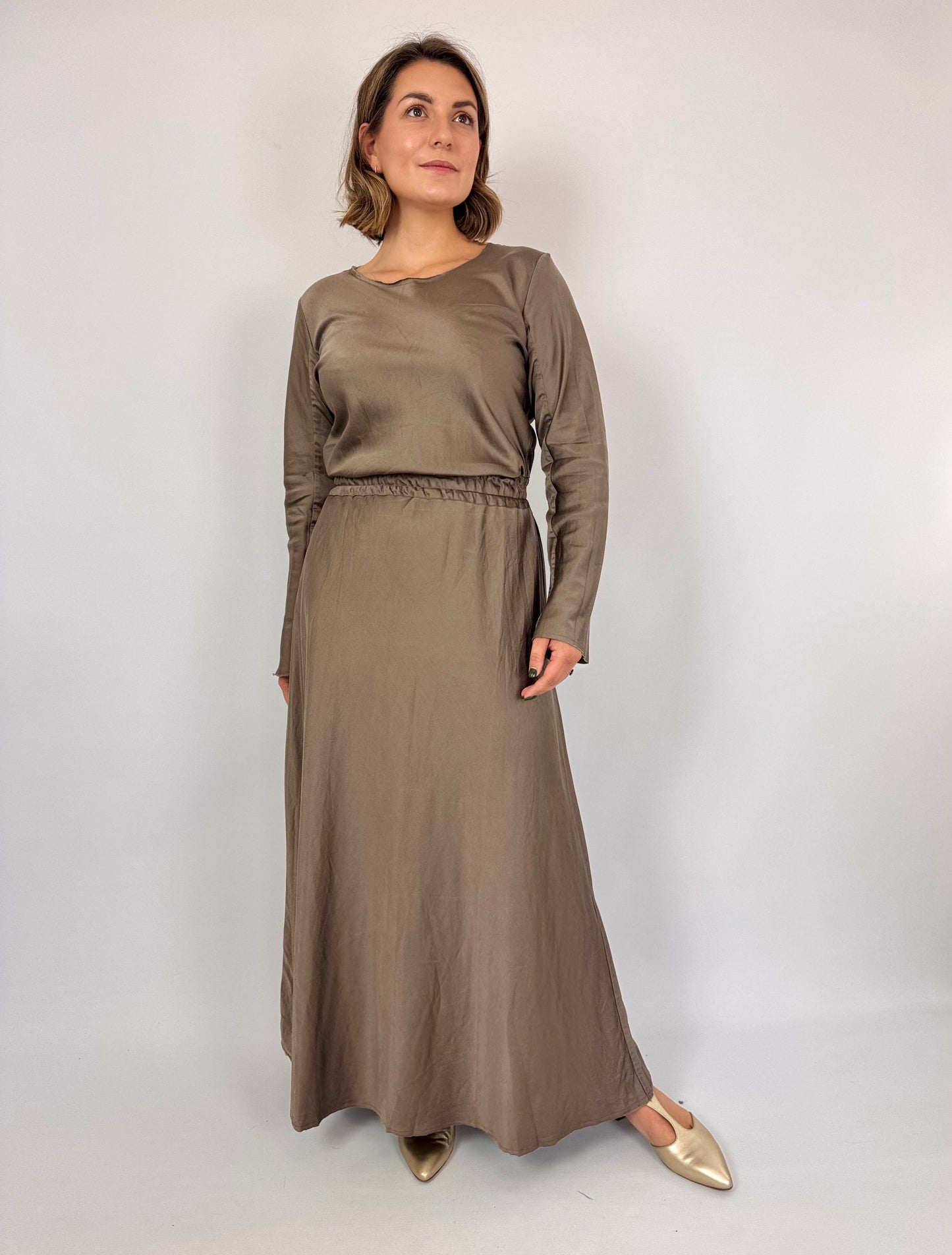 Sula Bias Cut Dress Fossil