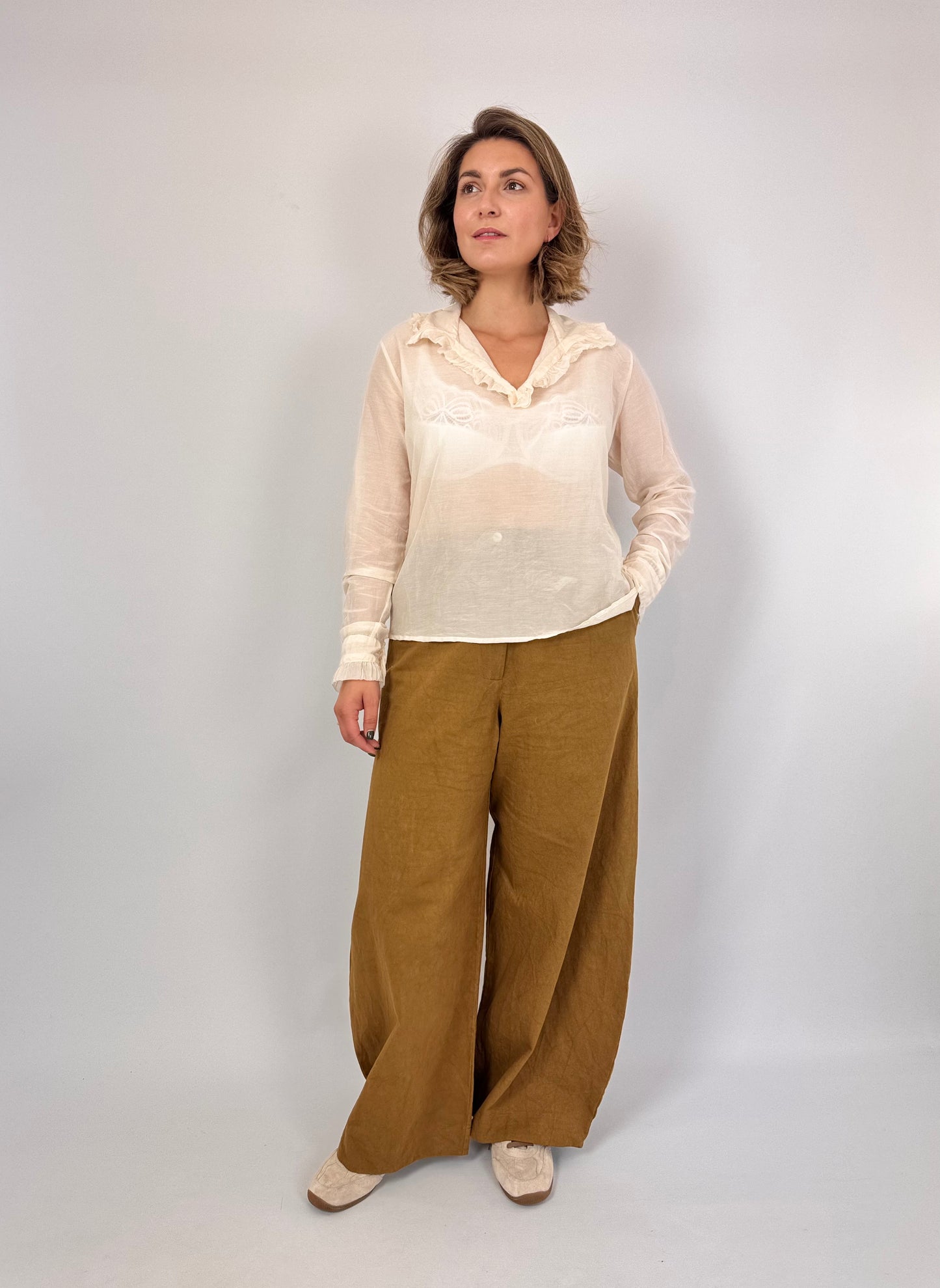 Sula Frill Blouse Eggnog
