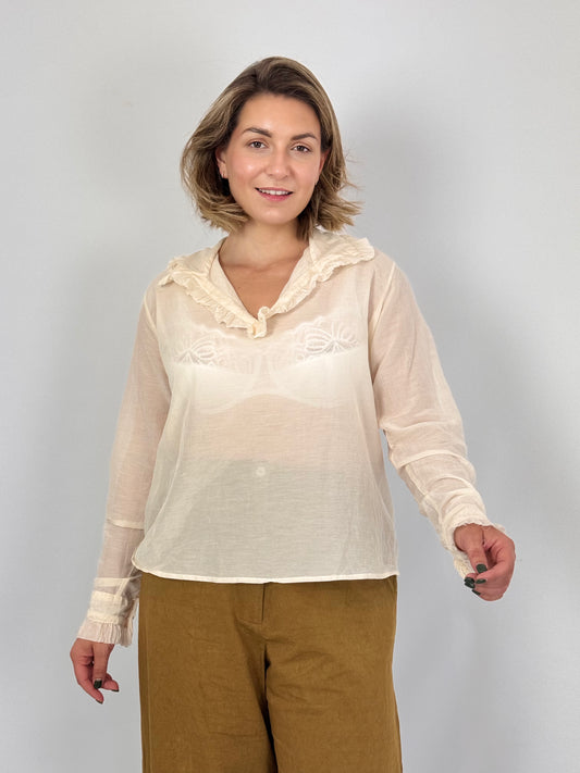 Sula Frill Blouse Eggnog
