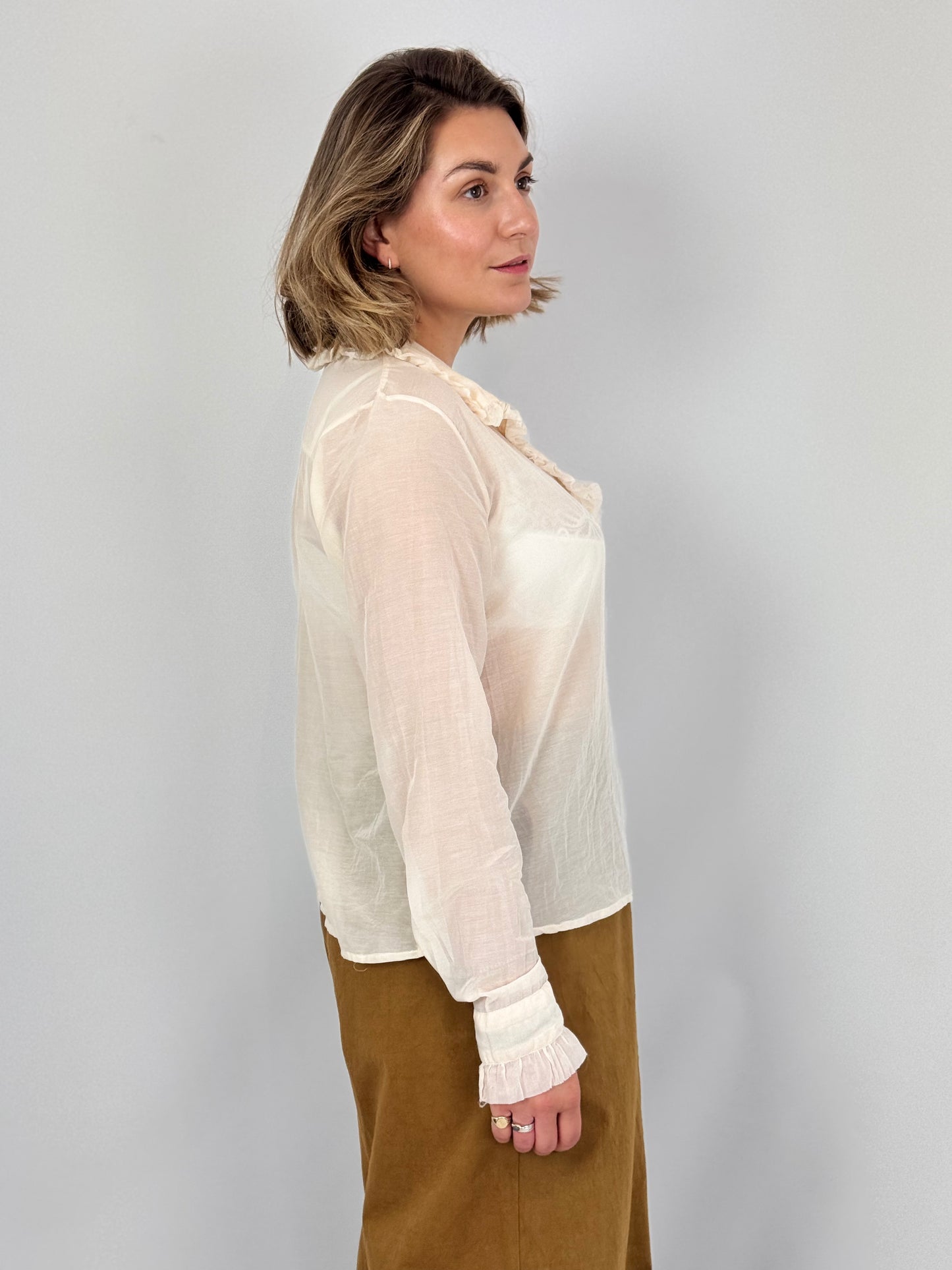 Sula Frill Blouse Eggnog