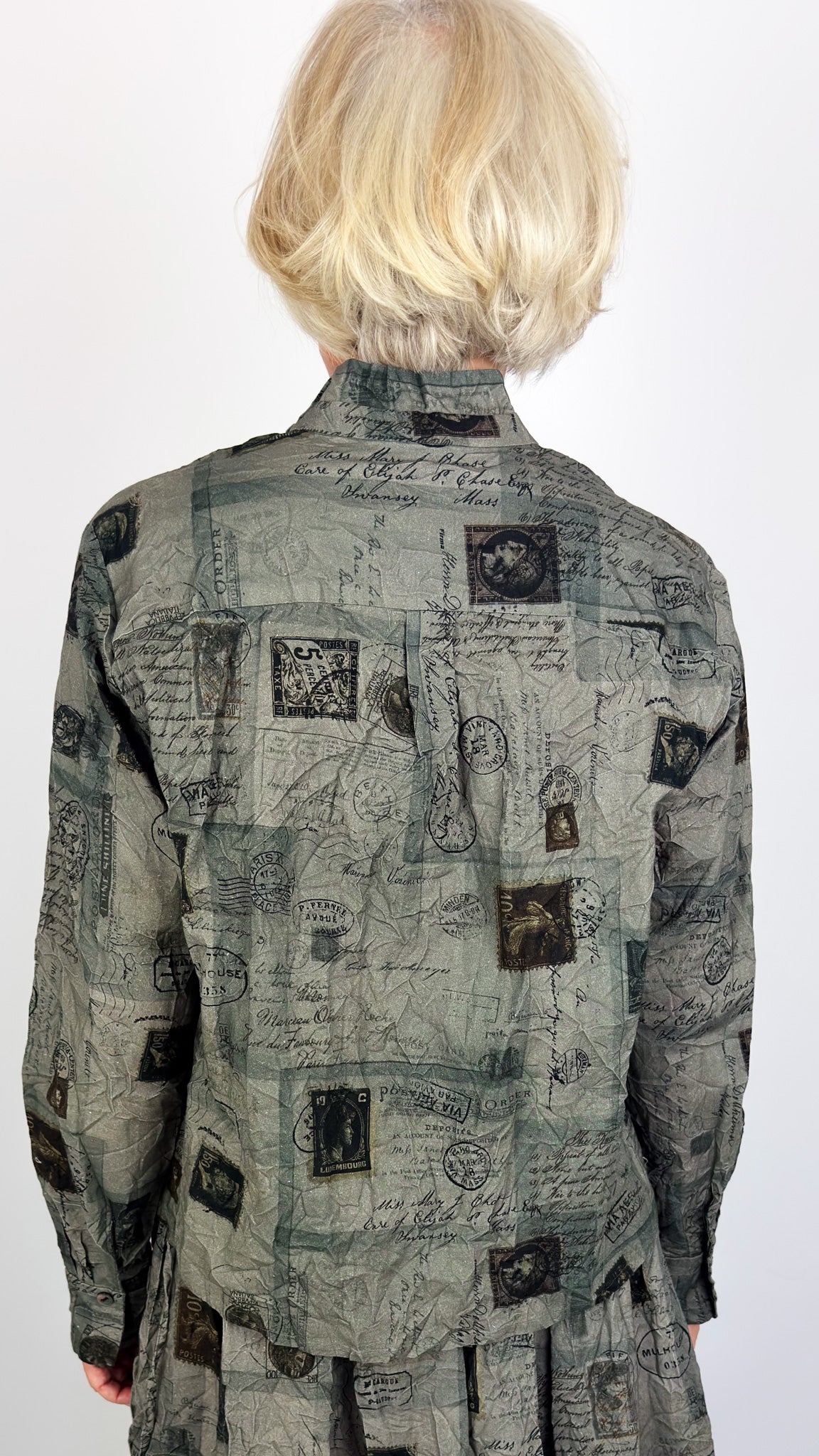 Pas De Calais 6852 Travel Print Shirt Charcoal