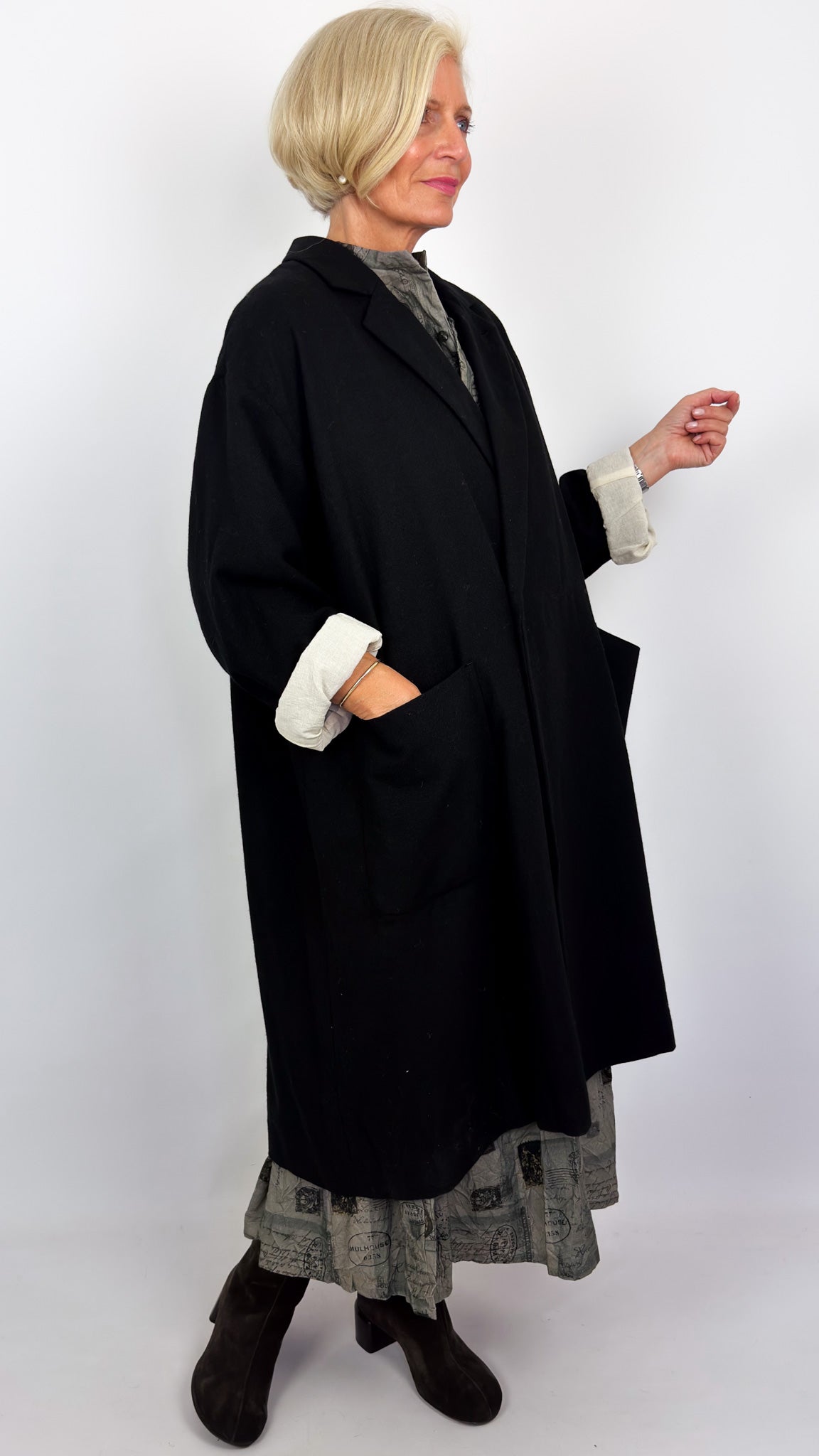 Pas De Calais 9394 Tailored Coat Black