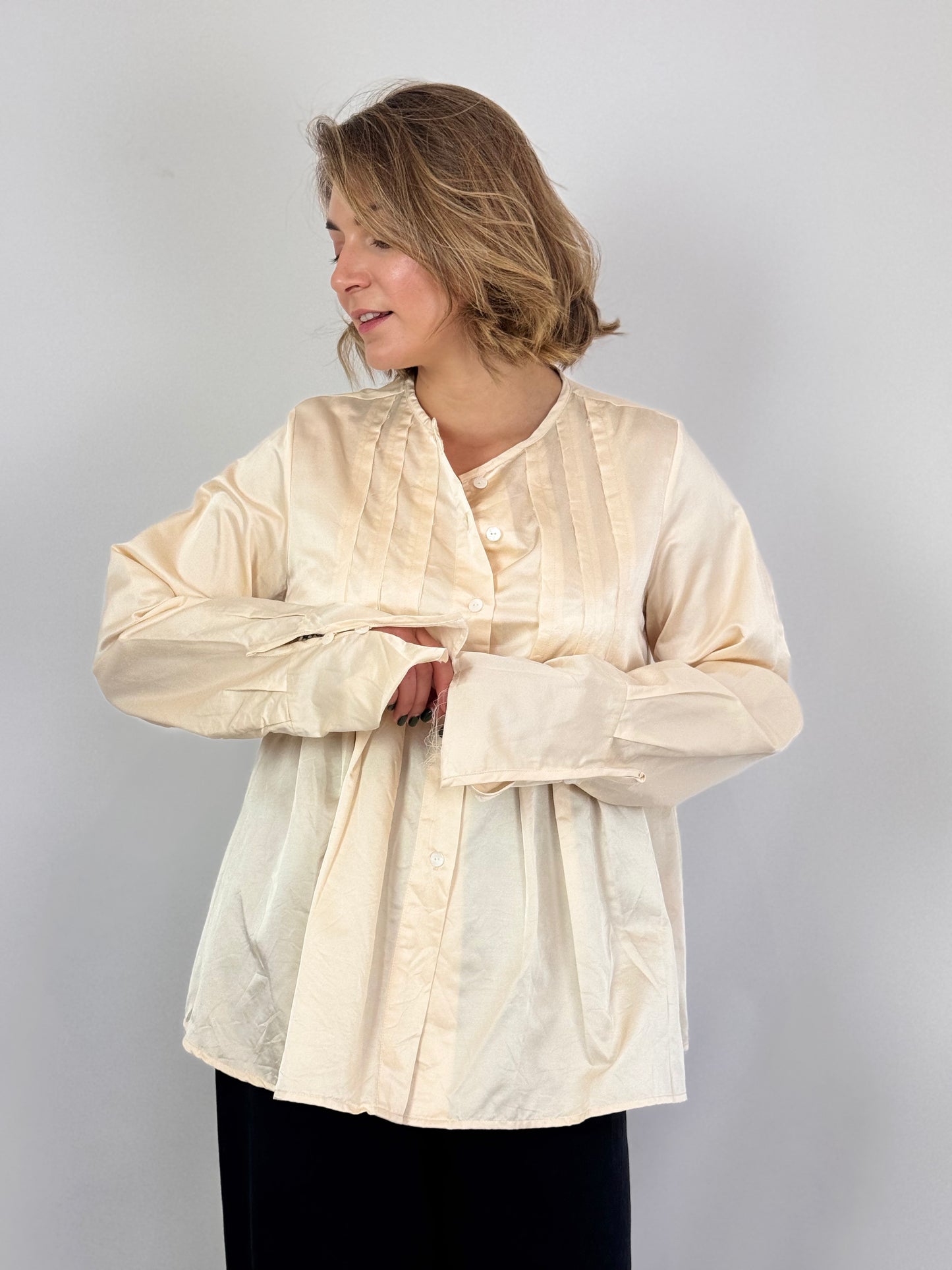 Sula Pleat Shirt Eggnog