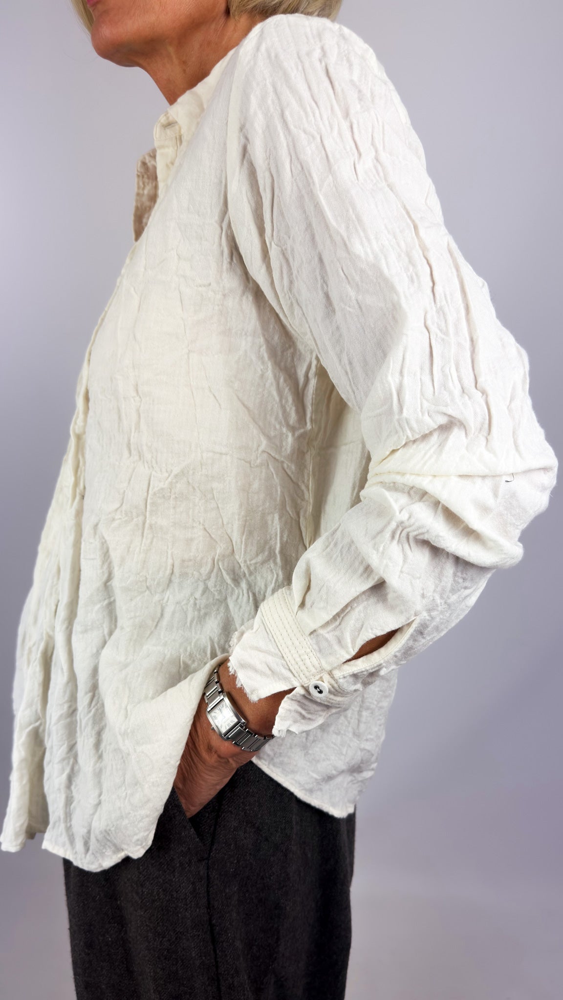 Pas De Calais 6850 Pin-Tuck Blouse Ivory