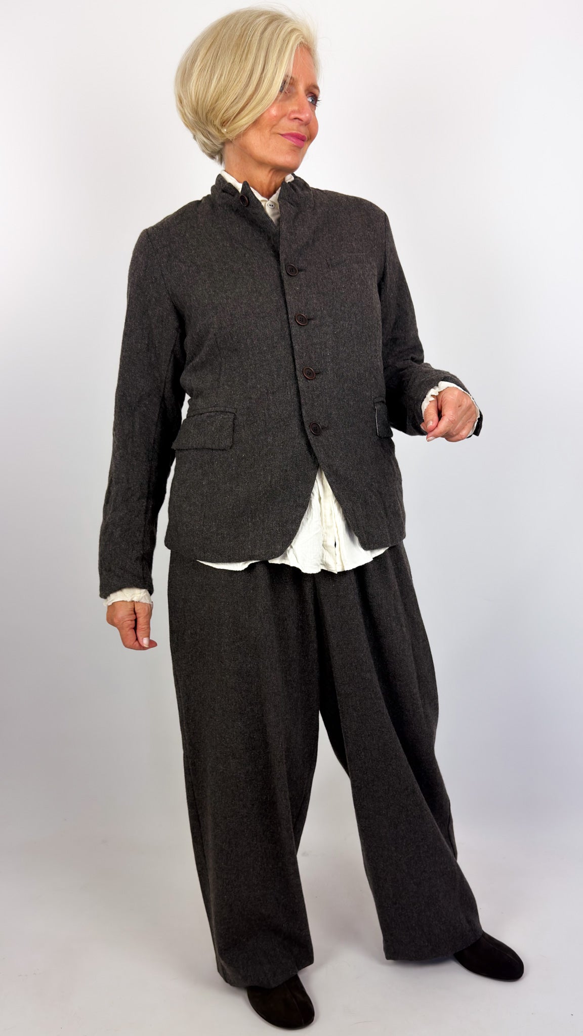 Pas De Calais 3473 Tailored Jacket Brown