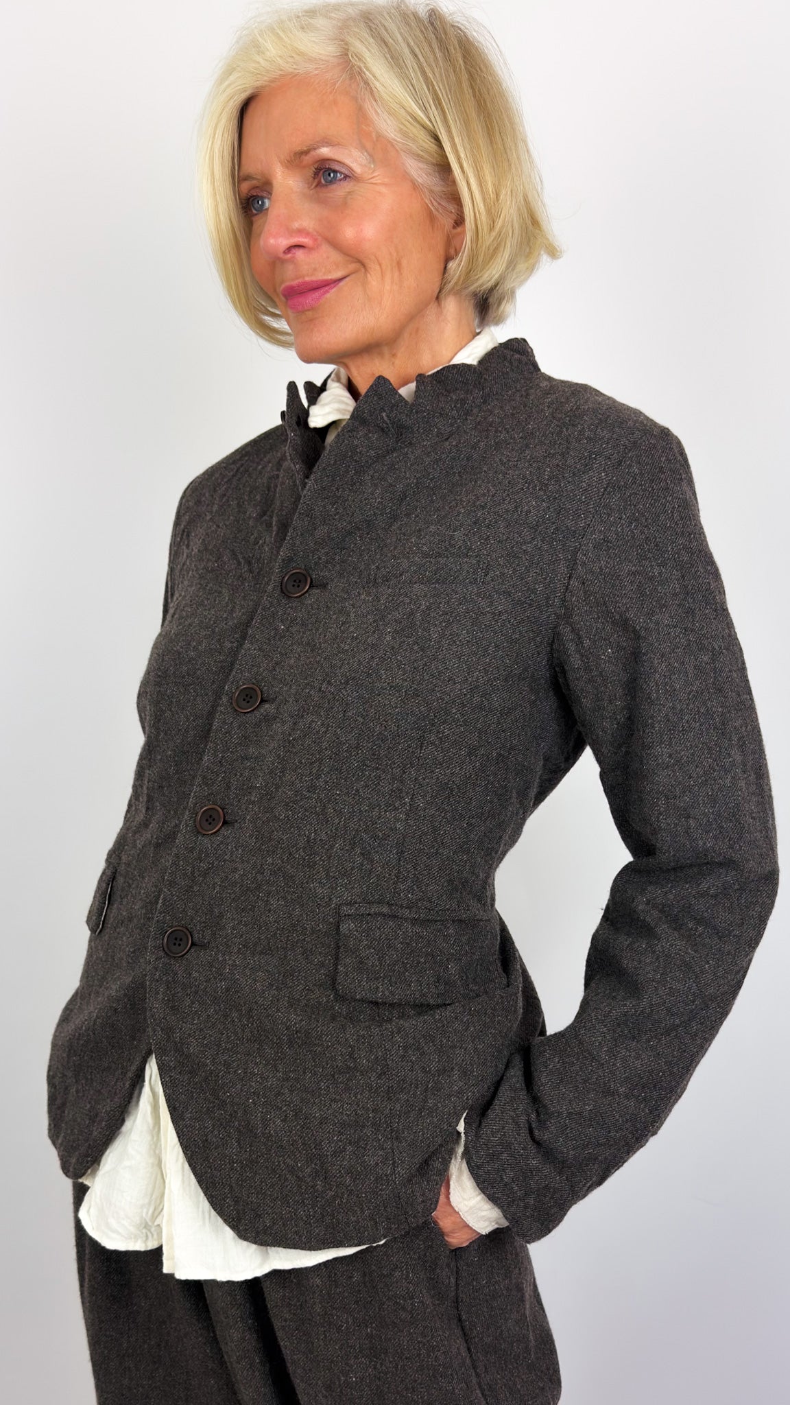 Pas De Calais 3473 Tailored Jacket Brown