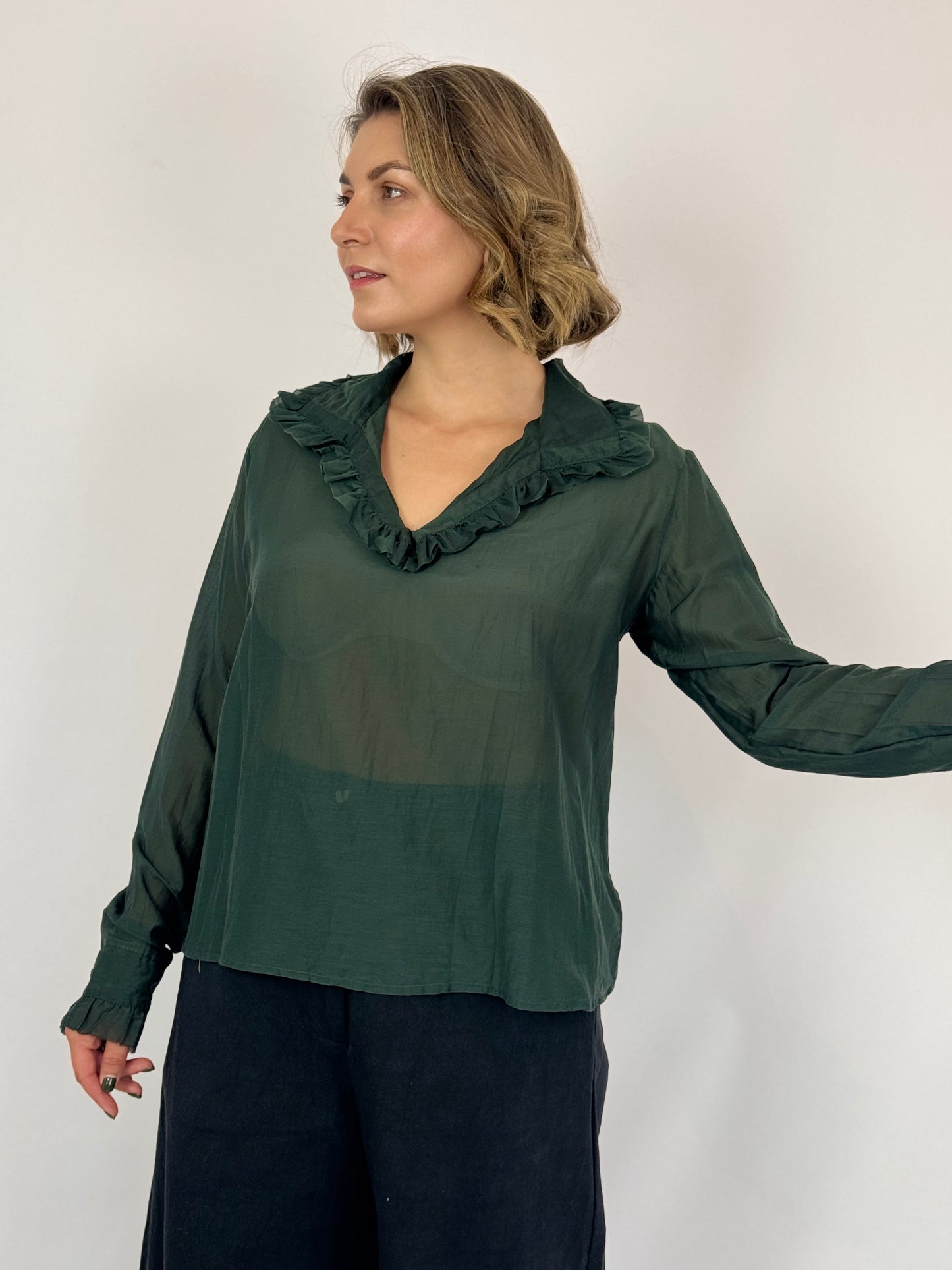 Sula Frill Blouse Jet Set