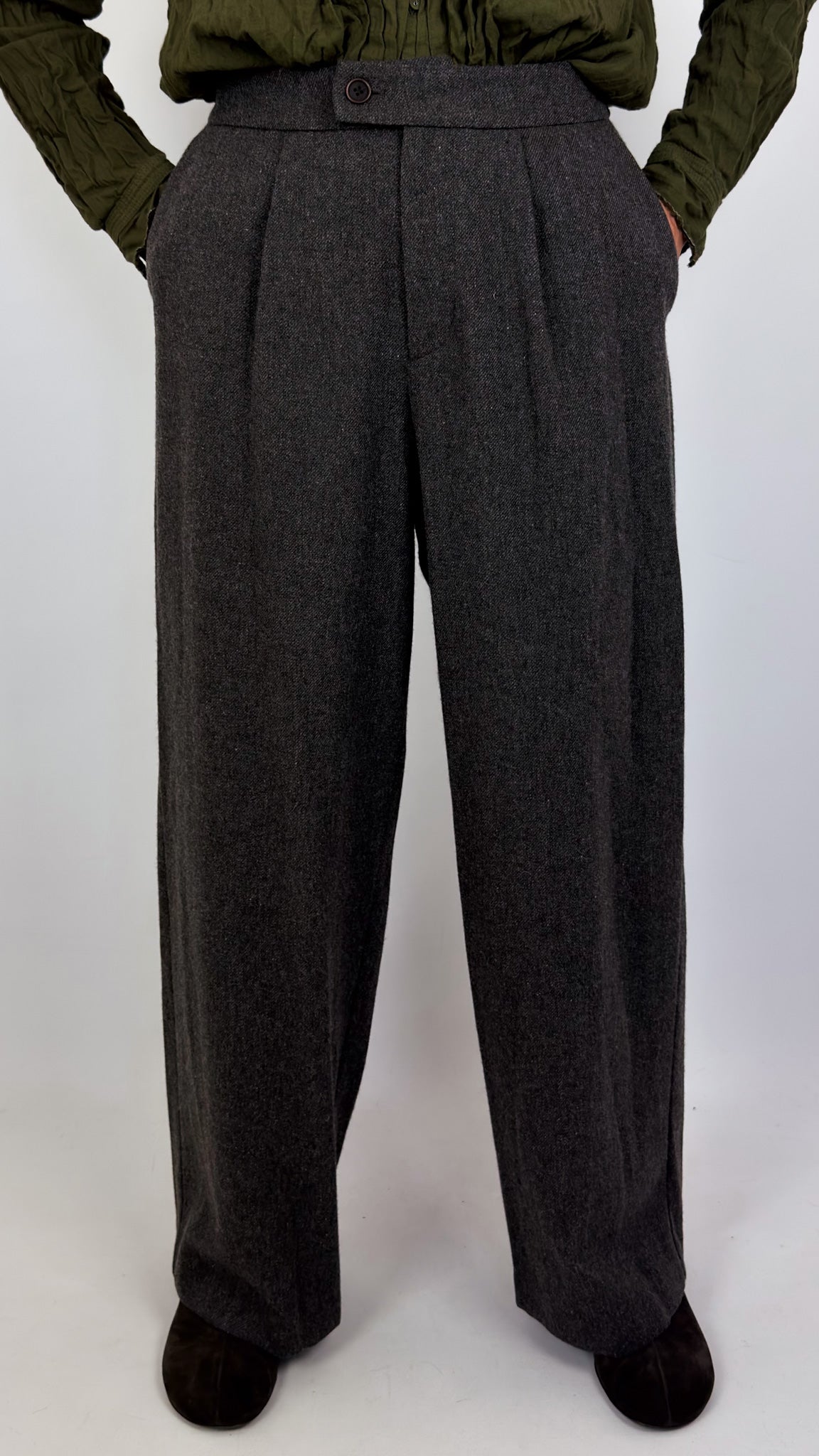 Pas De Calais 8750 Tweed Trousers Brown