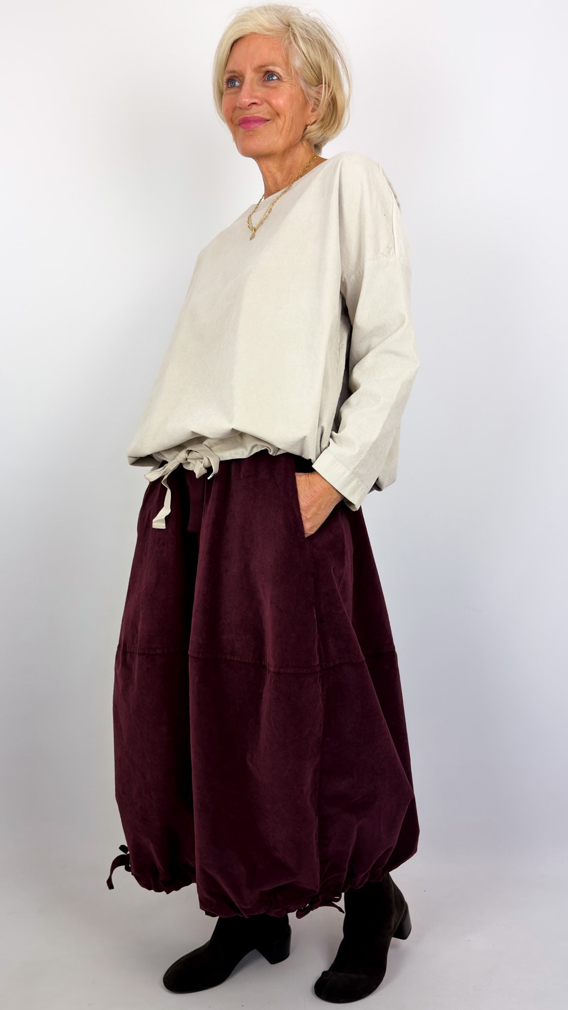 Album Di Famiglia V Drawstring Blouse Oatmeal