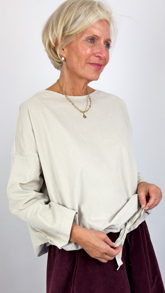 Album Di Famiglia V Drawstring Blouse Oatmeal