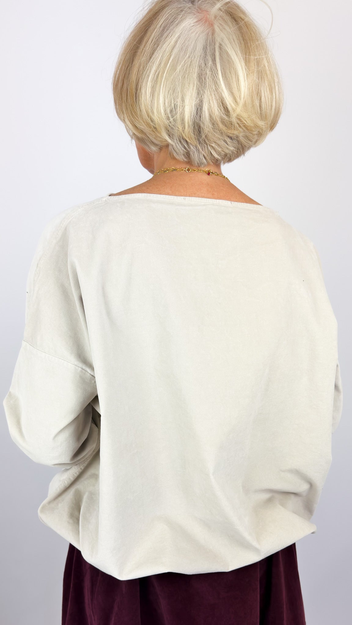 Album Di Famiglia V Drawstring Blouse Oatmeal