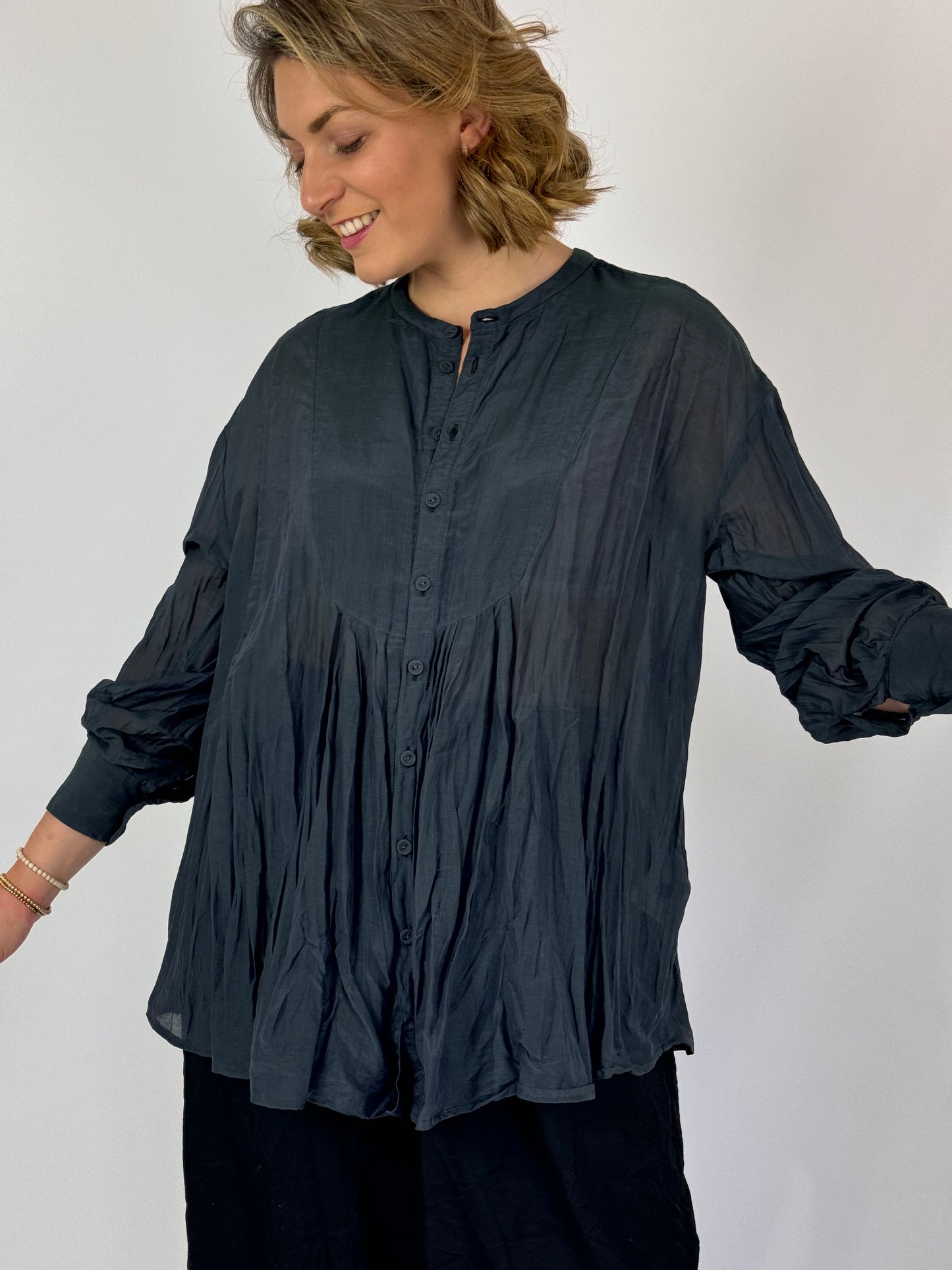 Pas De Calais 6563 Blouse Charcoal