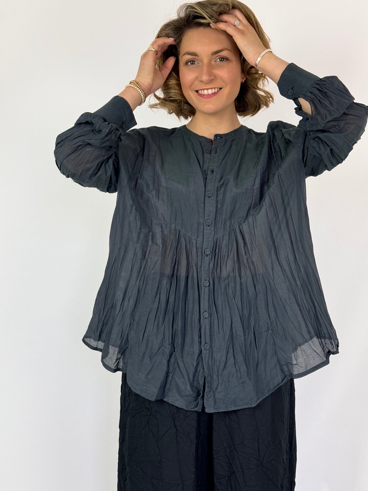 Pas De Calais 6563 Blouse Charcoal