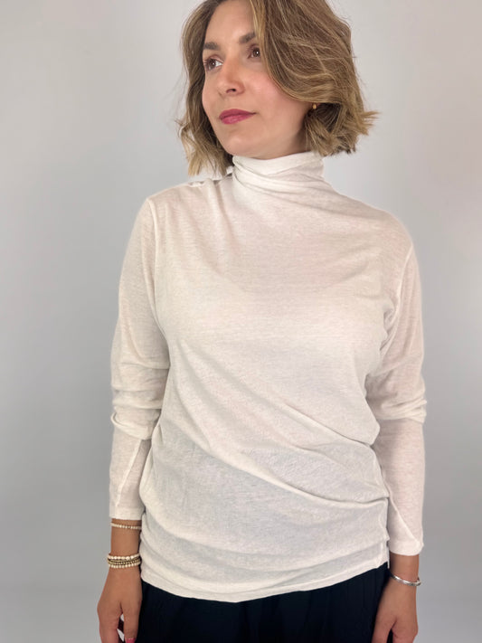 Pas De Calais 1041 Turtleneck Jumper Ivory