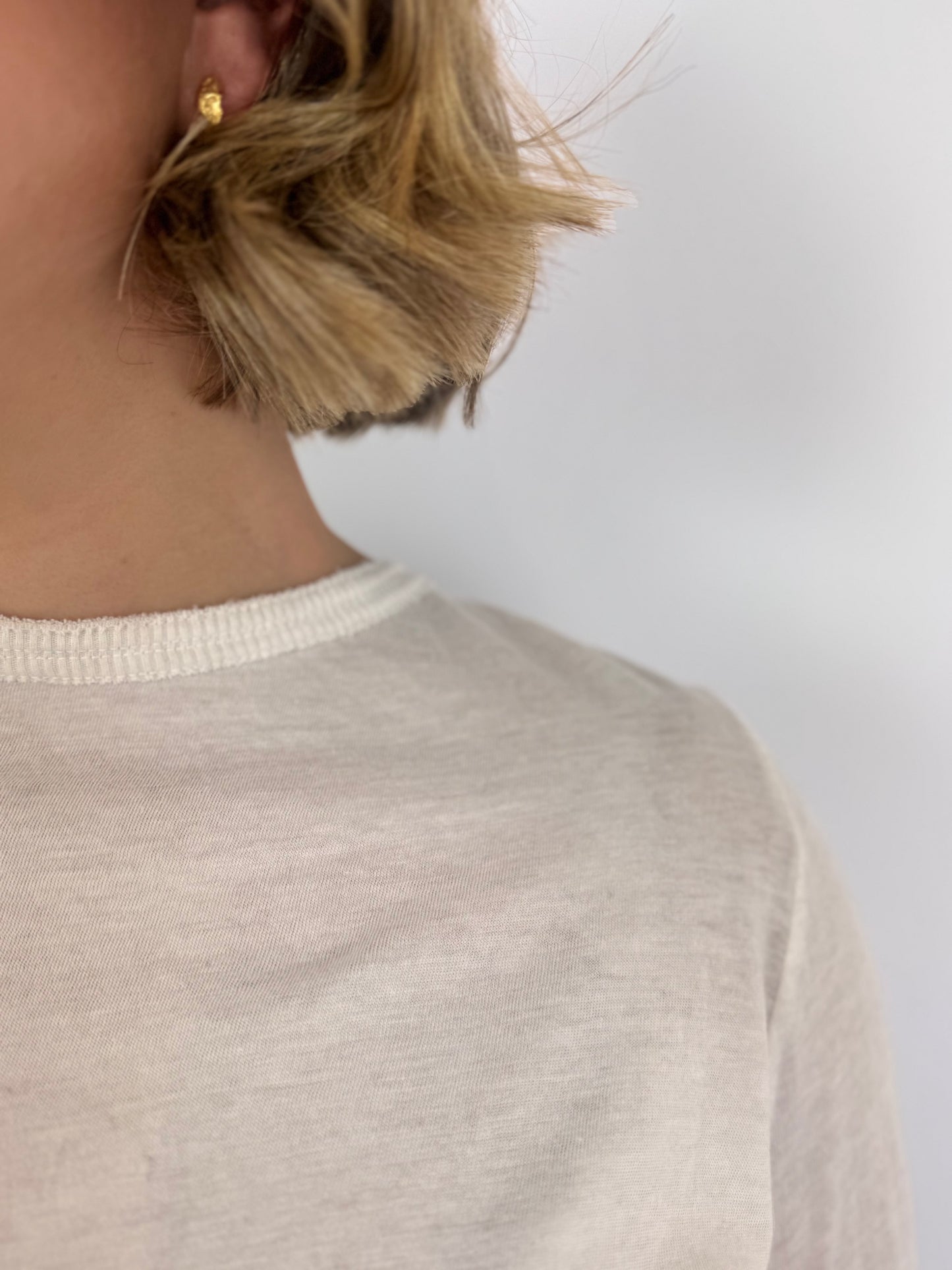 Pas De Calais 1042 Crewneck Jumper Ivory