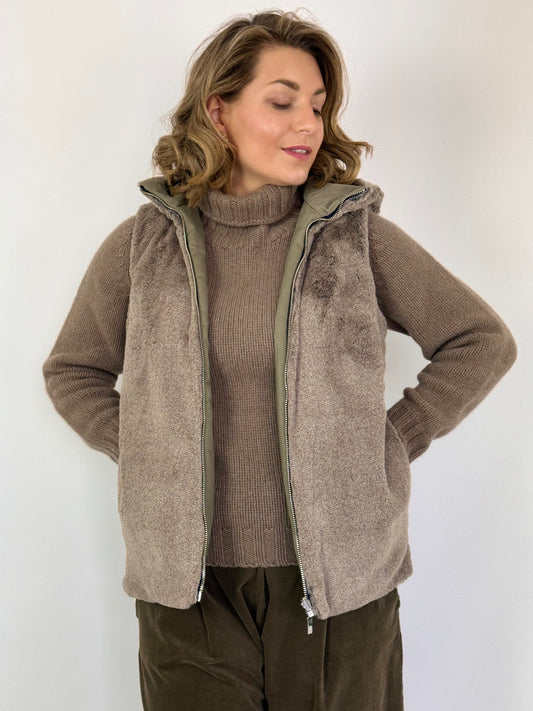 Prêt Pour Partir Reversible Gilet Taupe