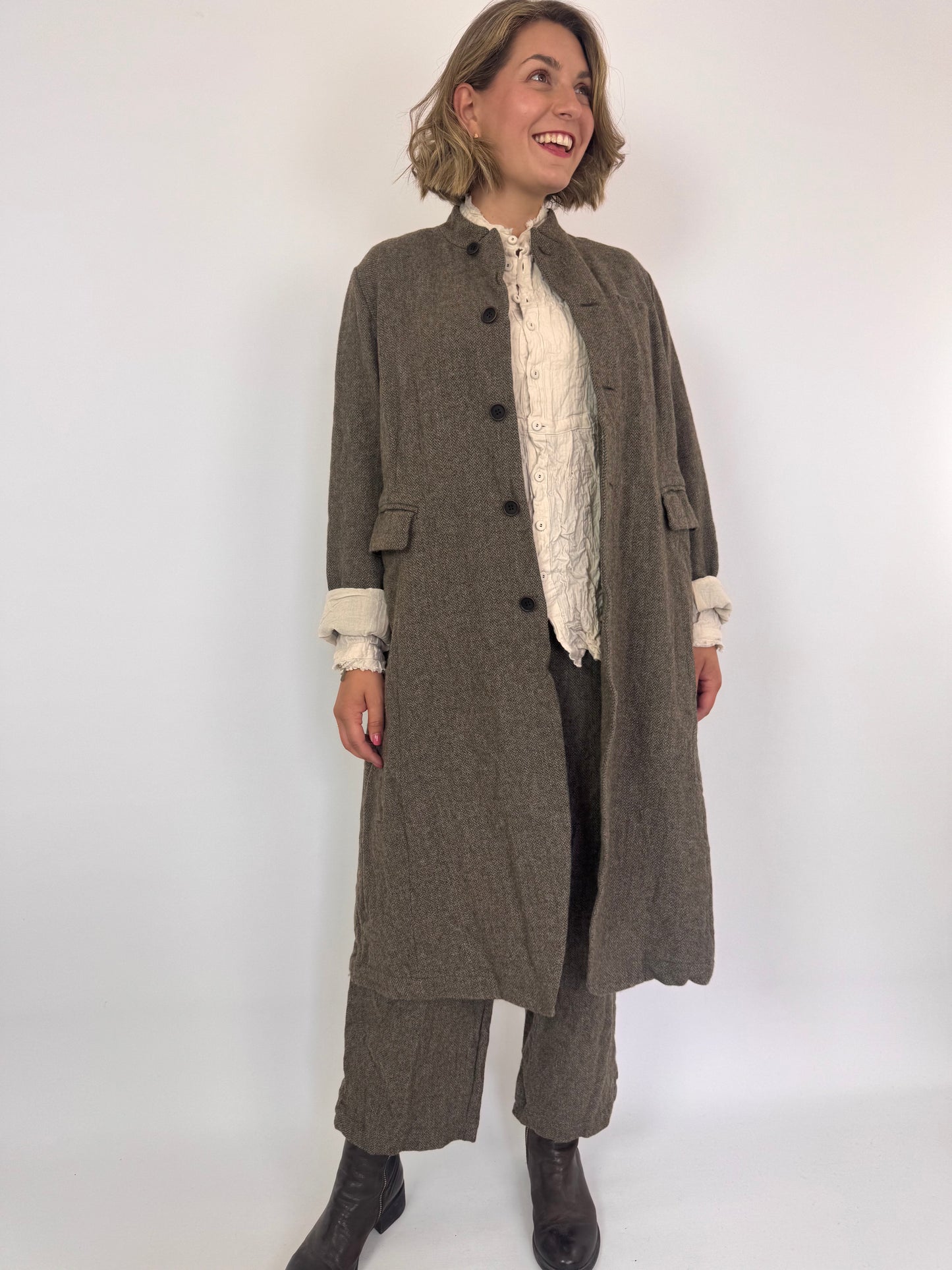 Pas De Calais 8609 Wide Trousers Beige