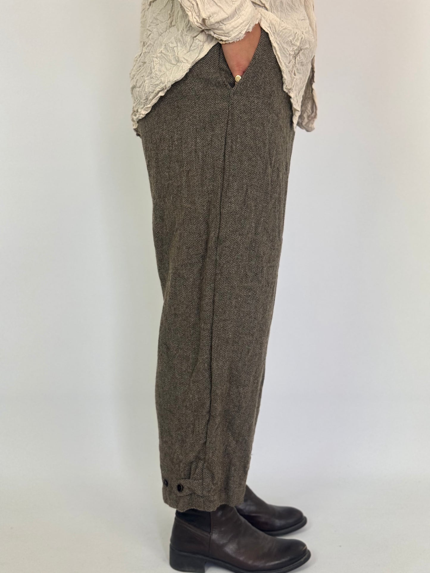 Pas De Calais 8609 Wide Trousers Beige