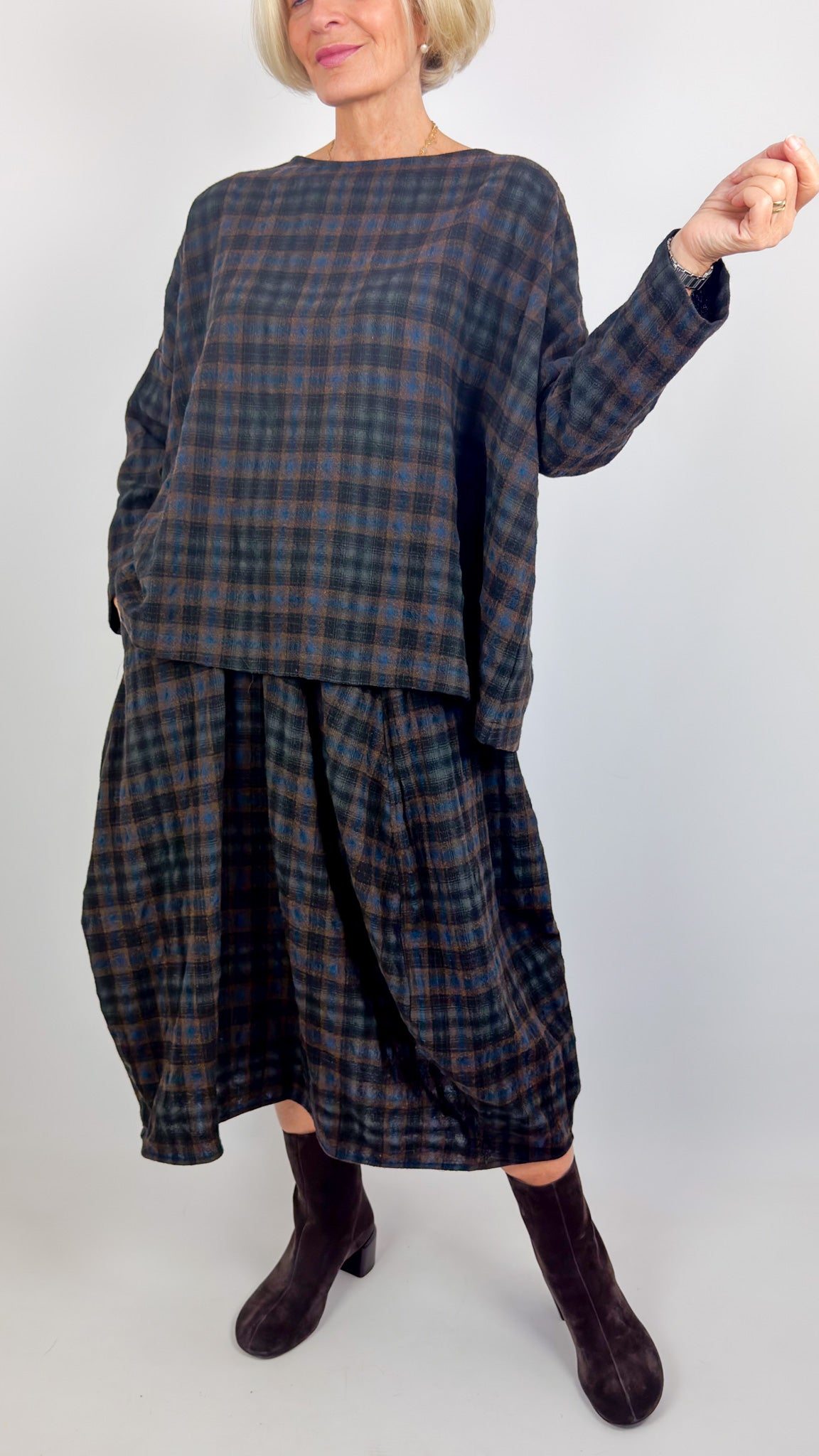 Frida Zazou Irma Shirt Blue/Tobacco