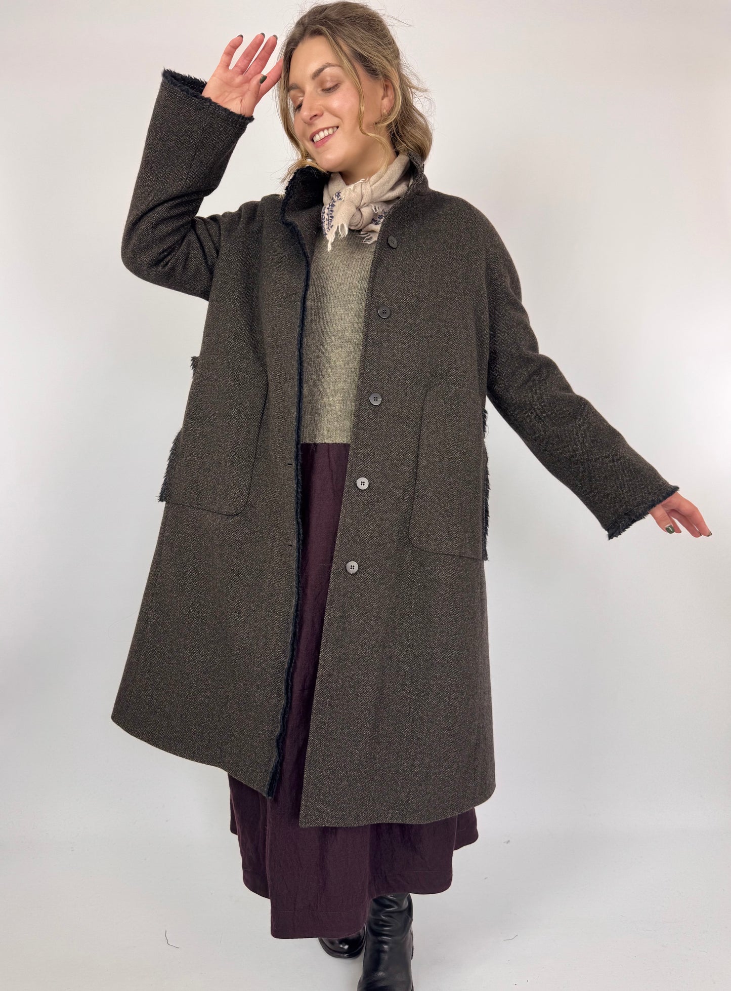 Minina Tosca Coat Herringbone