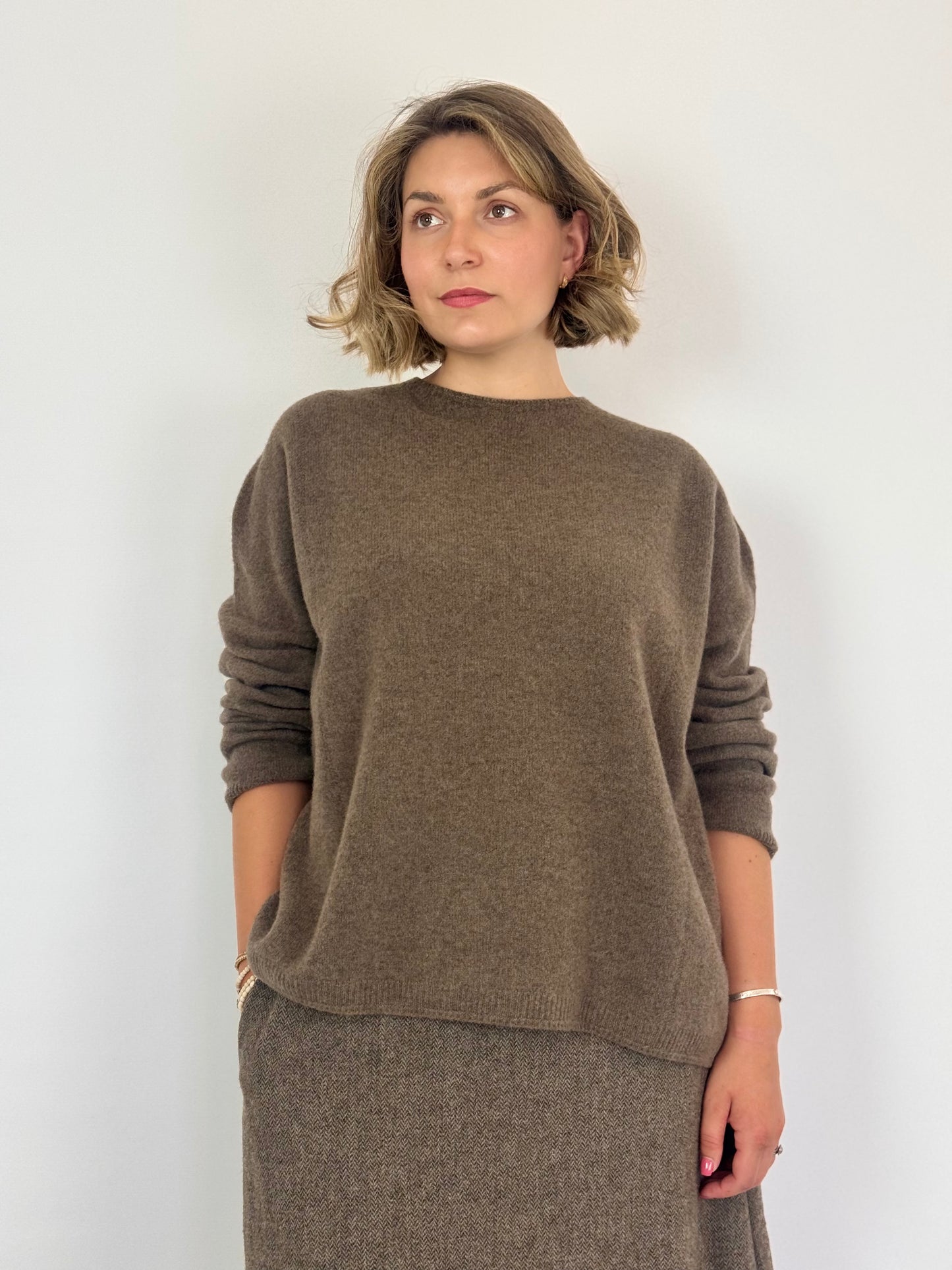 Pas De Calais 2601 Crewneck Jumper Brown