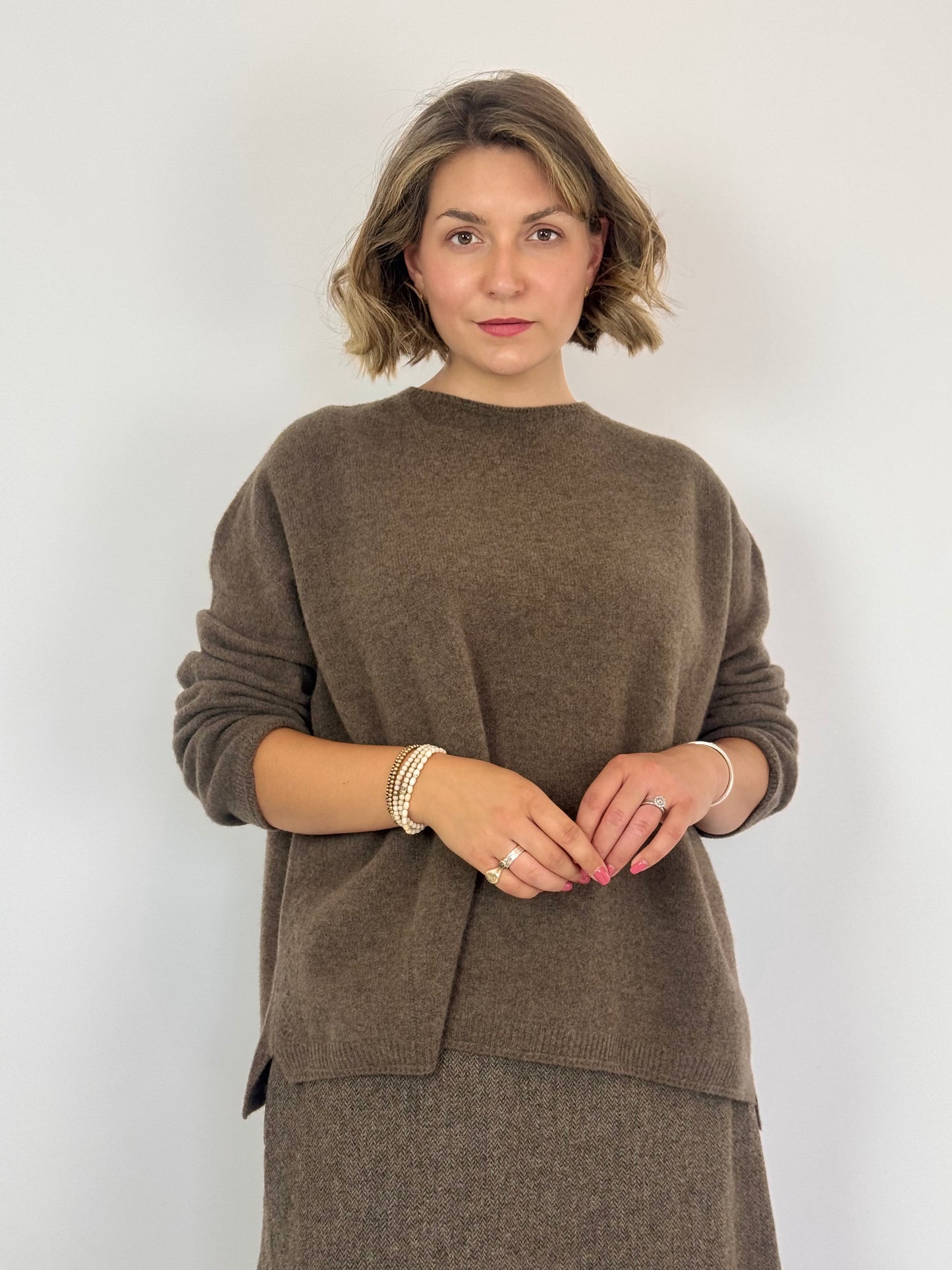 Pas De Calais 2601 Crewneck Jumper Brown