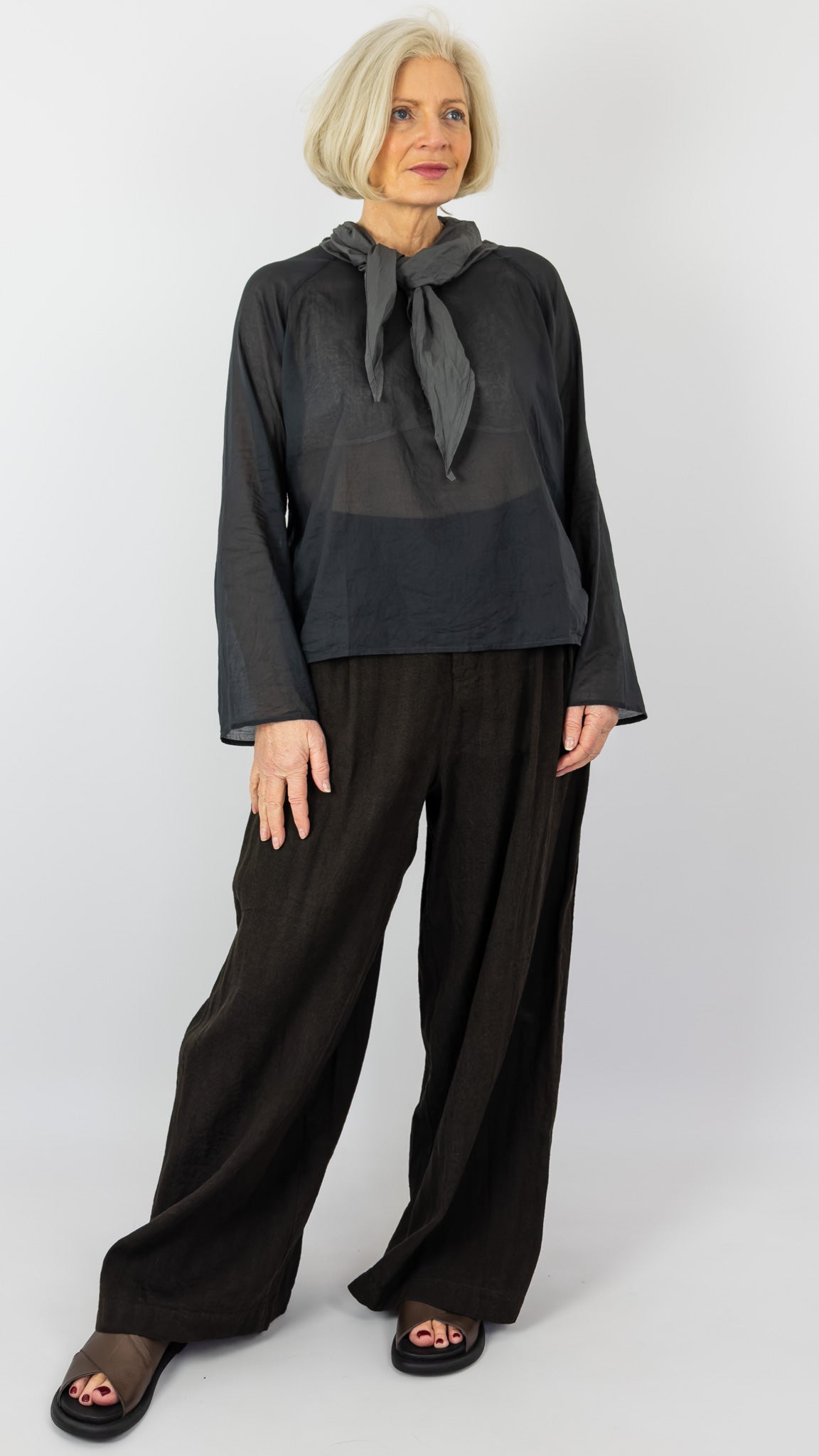 Elsa Esturgie Perle Blouse Carbon