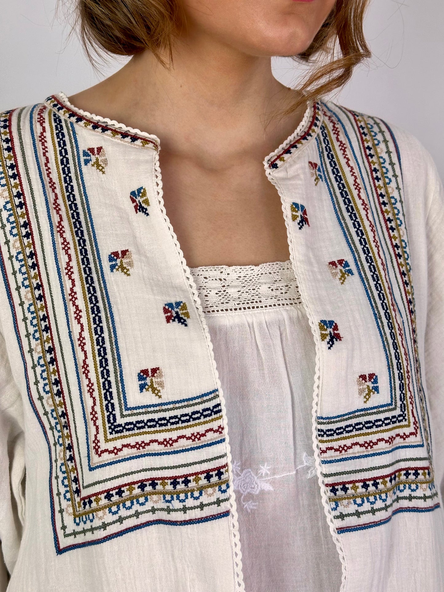 MABE Reba Embroidered Jacket Ecru