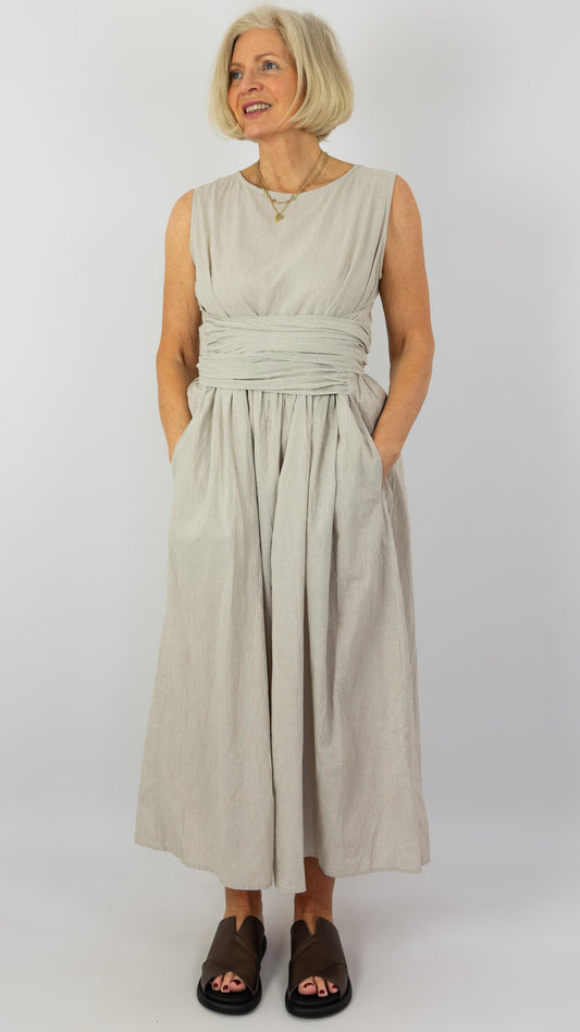 Elsa Esturgie Pampille Dress Beige