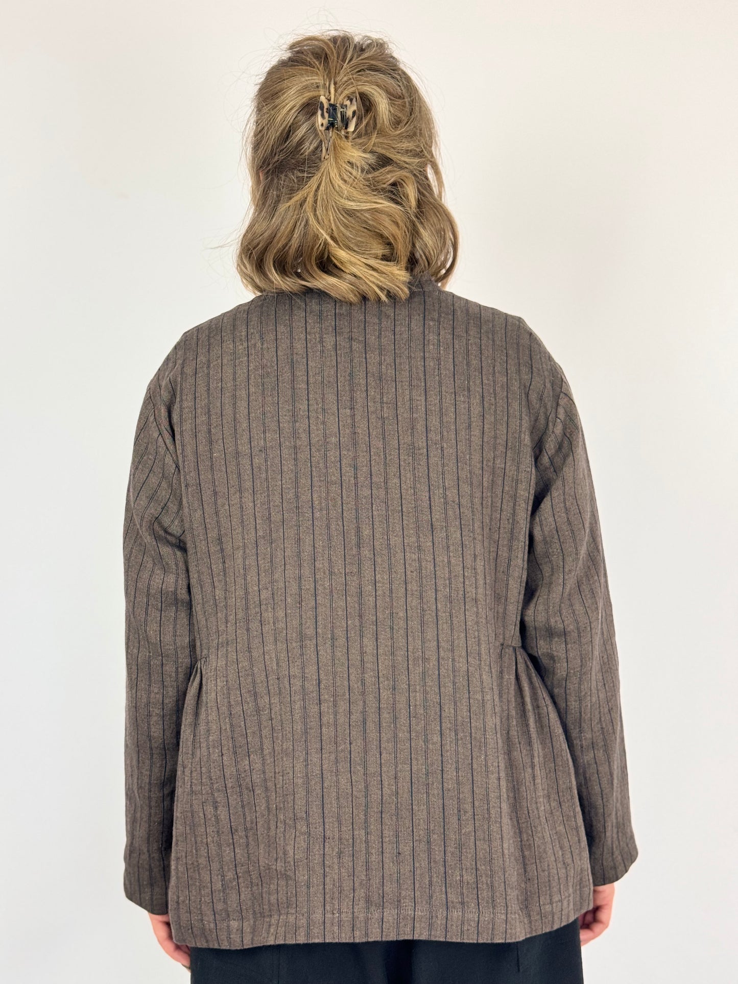 Muku C1392 Blouse Brown Stripe