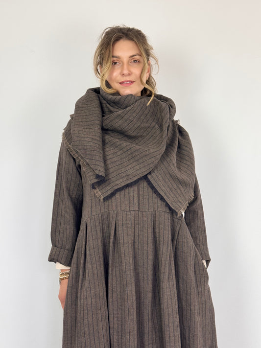 Muku C1414 Scarf Brown Stripe