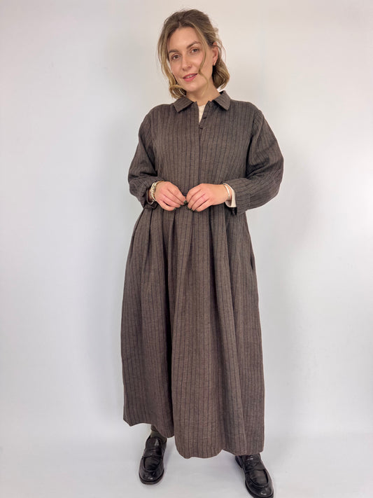Muku C1403 Dress Brown Stripe