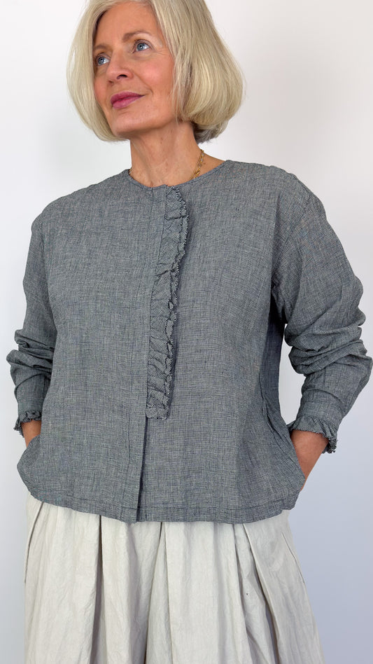 Kagure 2101 Frill Blouse Check