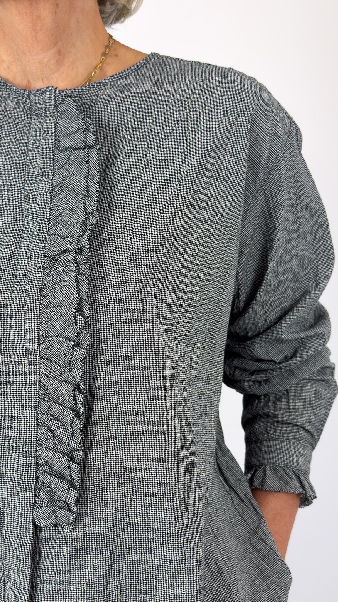 Kagure 2101 Frill Blouse Check