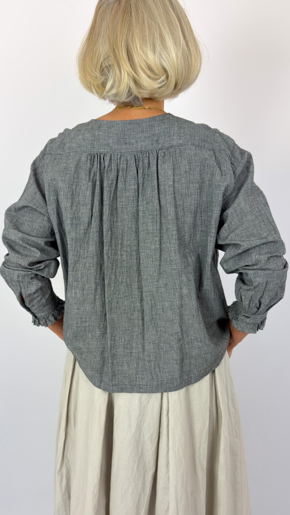 Kagure 2101 Frill Blouse Check