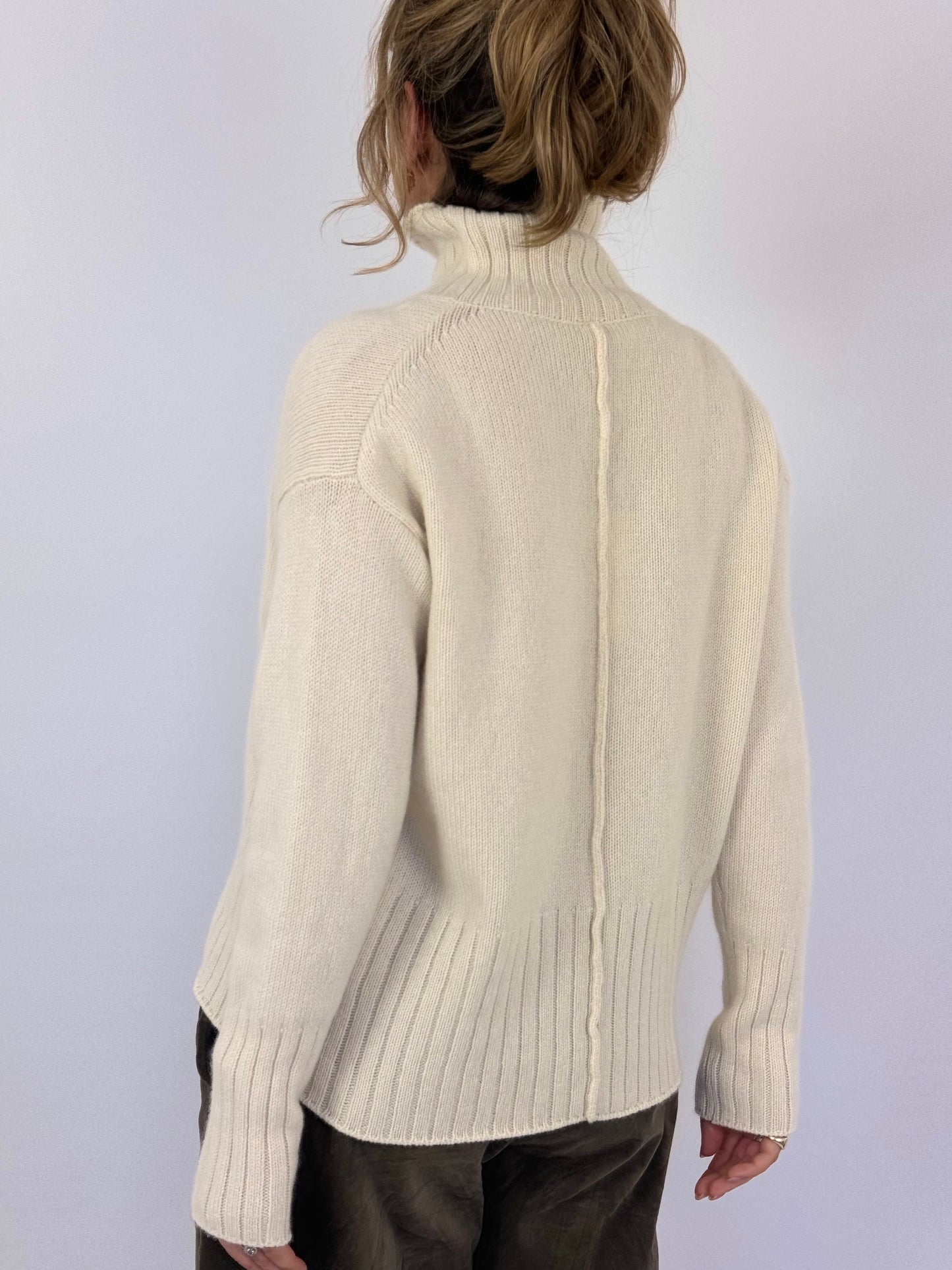 MJ Watson 03 High Neck Jumper Natural