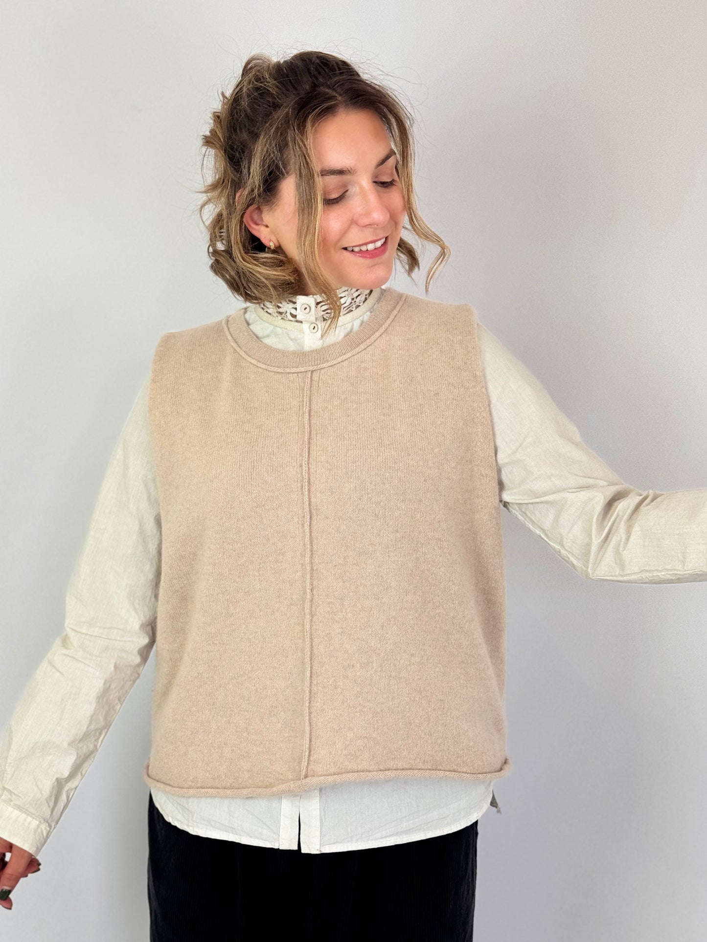 11Everything 02 Sleeveless Jumper Oat
