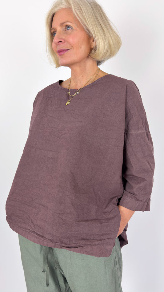 Album Di Famiglia 152 CC Button Back Blouse Mauve