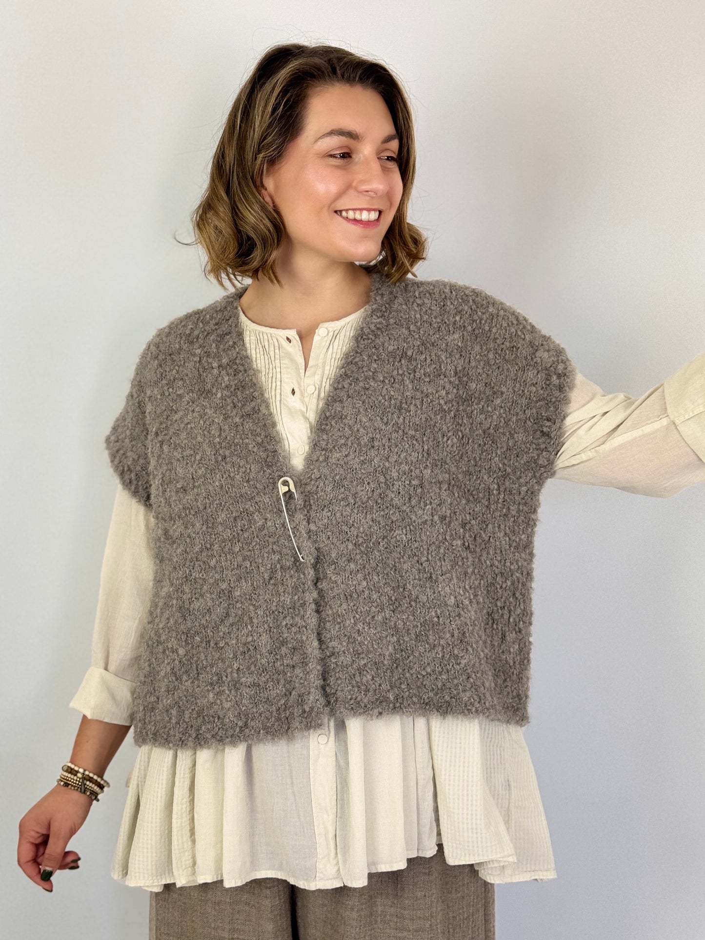 Maison de Soil 561A Pin Cardigan Grey