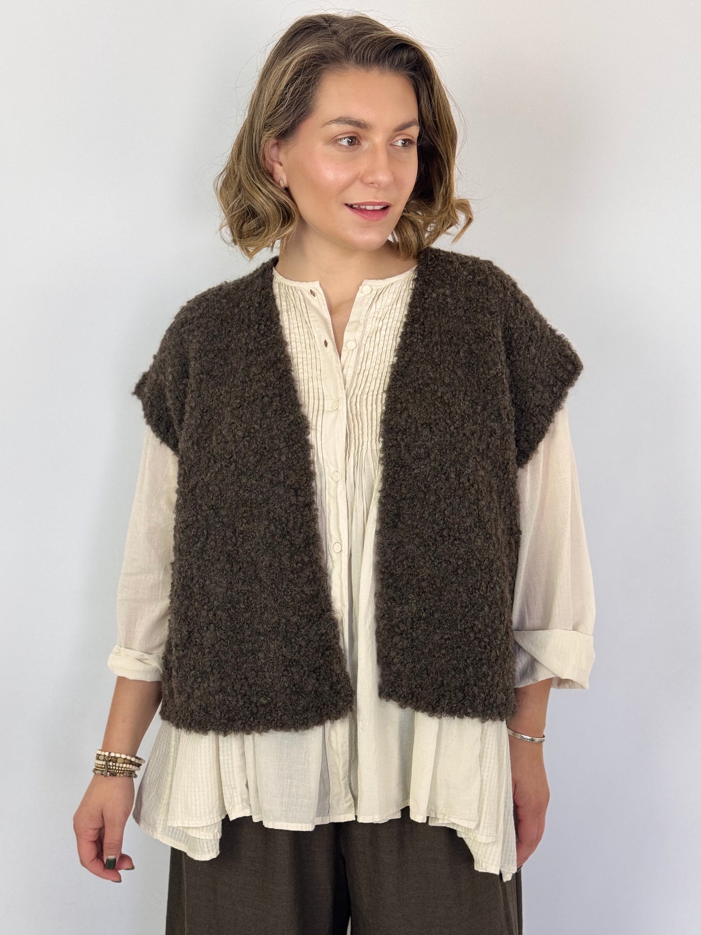 Maison de Soil 561A Pin Cardigan Brown