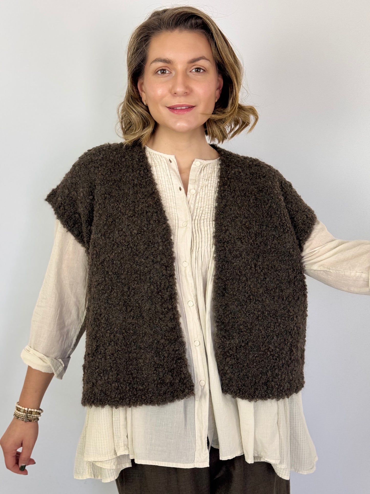 Maison de Soil 561A Pin Cardigan Brown
