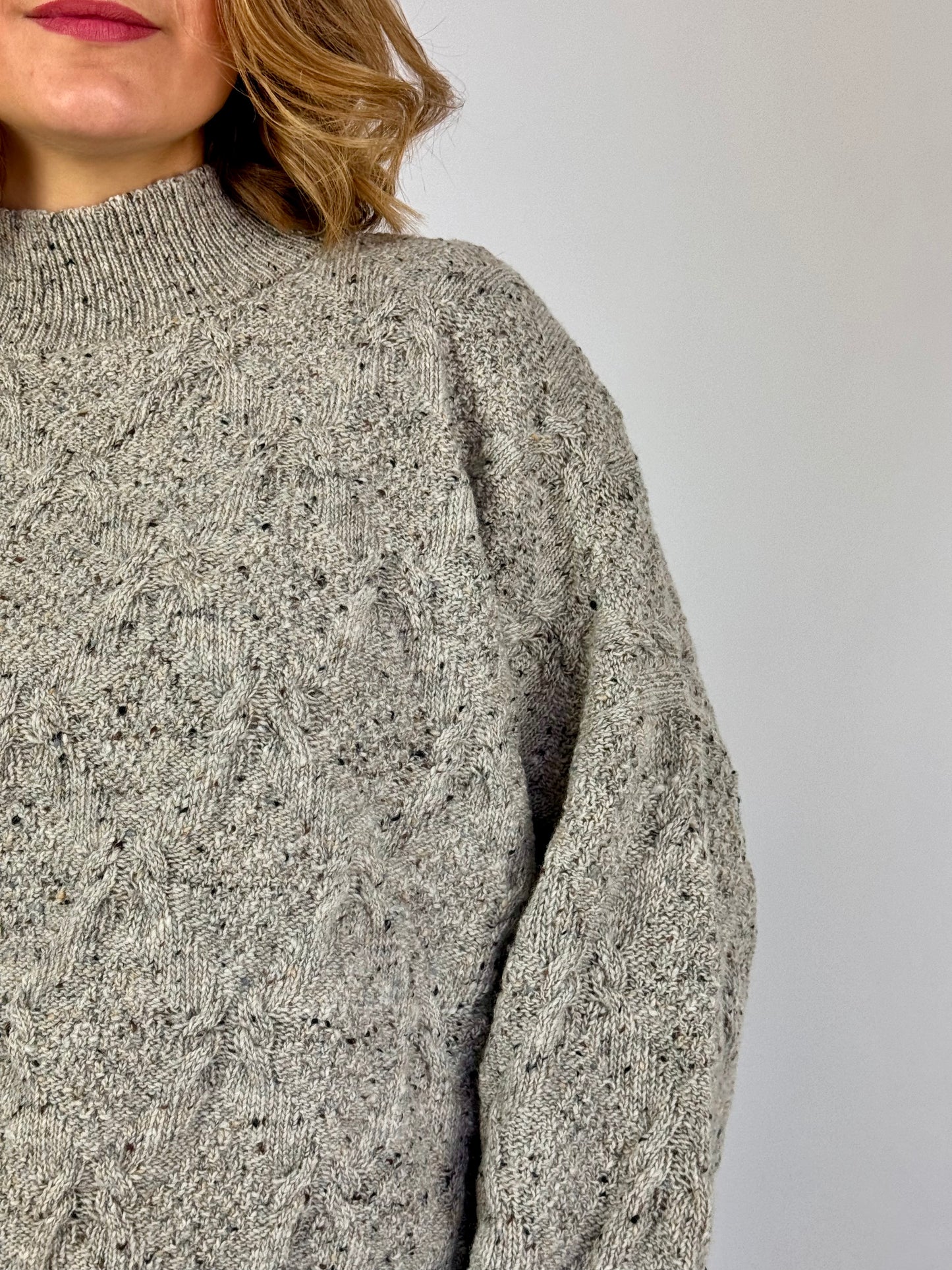 Oubas Donegal Cable Jumper Stone